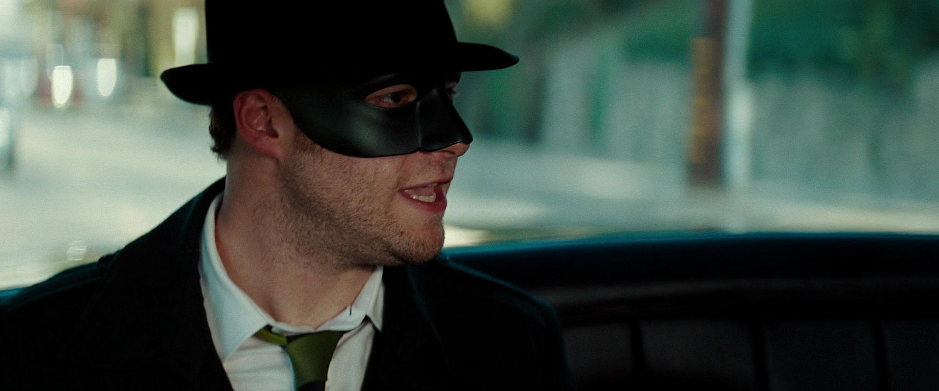 Green Hornet and Kato escape after destroying meth labs in The Green Hornet (2011), Sony Pictures