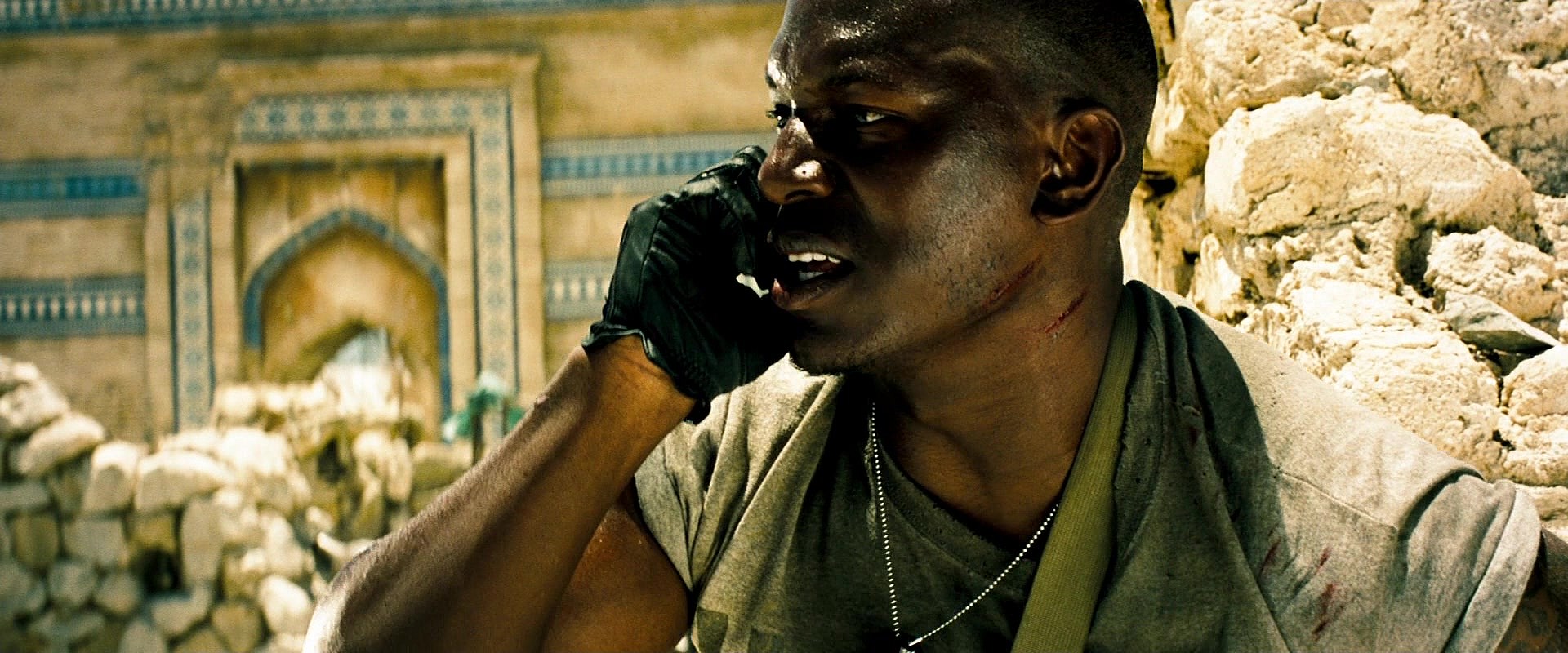 Rocky DeSantos (Steve Cardenas) learns of his connection to the Ape Ninjetti from Dulcea (Gabrielle Fitzpatrick) in Mighty Morphin Power Rangers: The Movie (1995), Saban Entertainment via Blu-ray