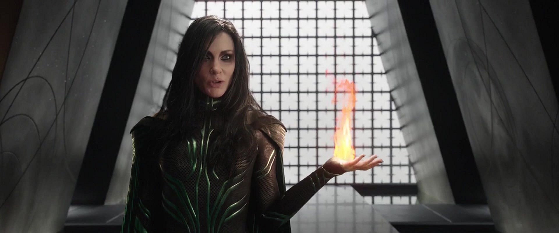 Hela (Cate Blanchett) raids Asgard's armory in Thor: Ragnarok (2017), Marvel Entertainment