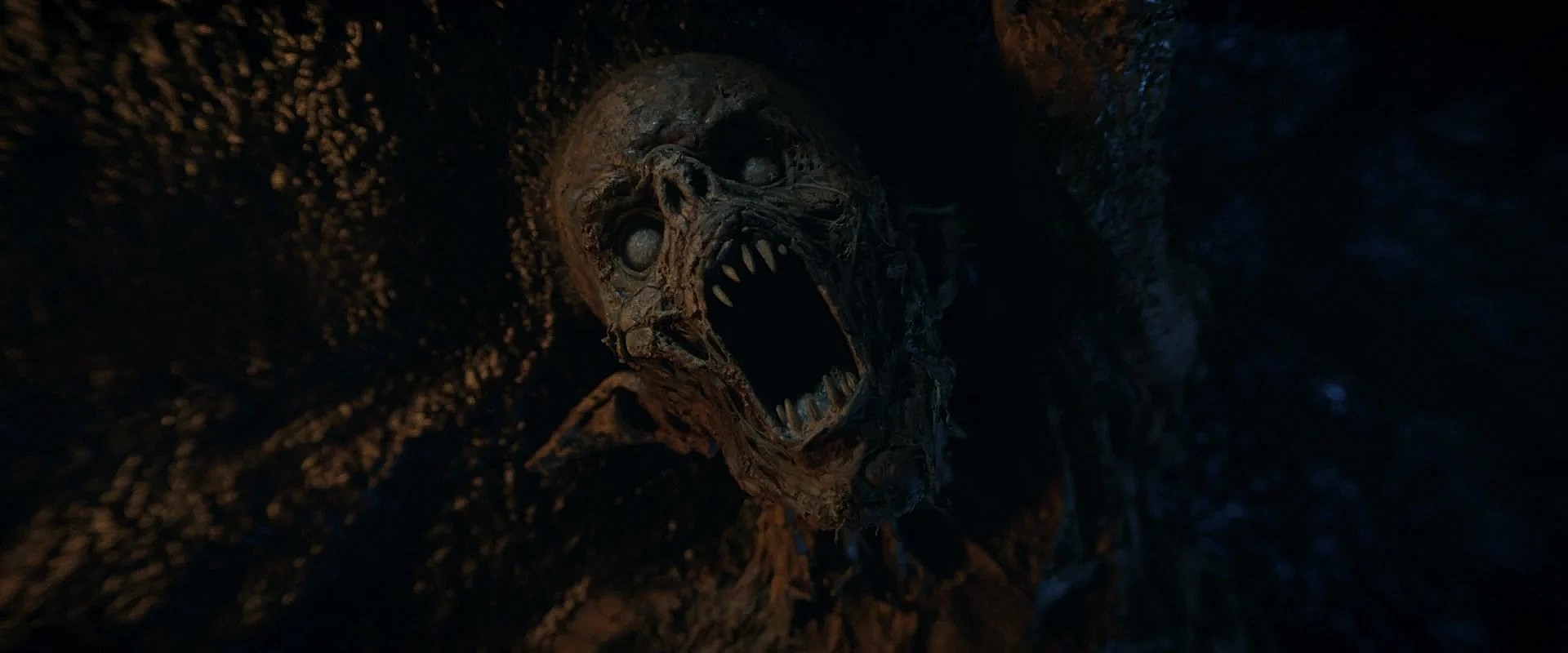 The decapitated head of an orc begins to decay in The Lord of the Rings: The Rings of Power Season 1 Episode 8 "Alloyed" (2022), Amazon Studios