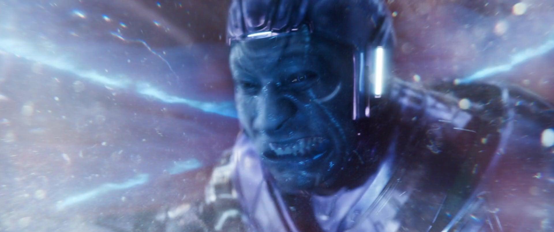 Kang the Conqueror (Jonathan Majors) is ripped apart by the stress of multiversal travel in Ant-Man and the Wasp: Quantumania (2023), Marvel Entertainment