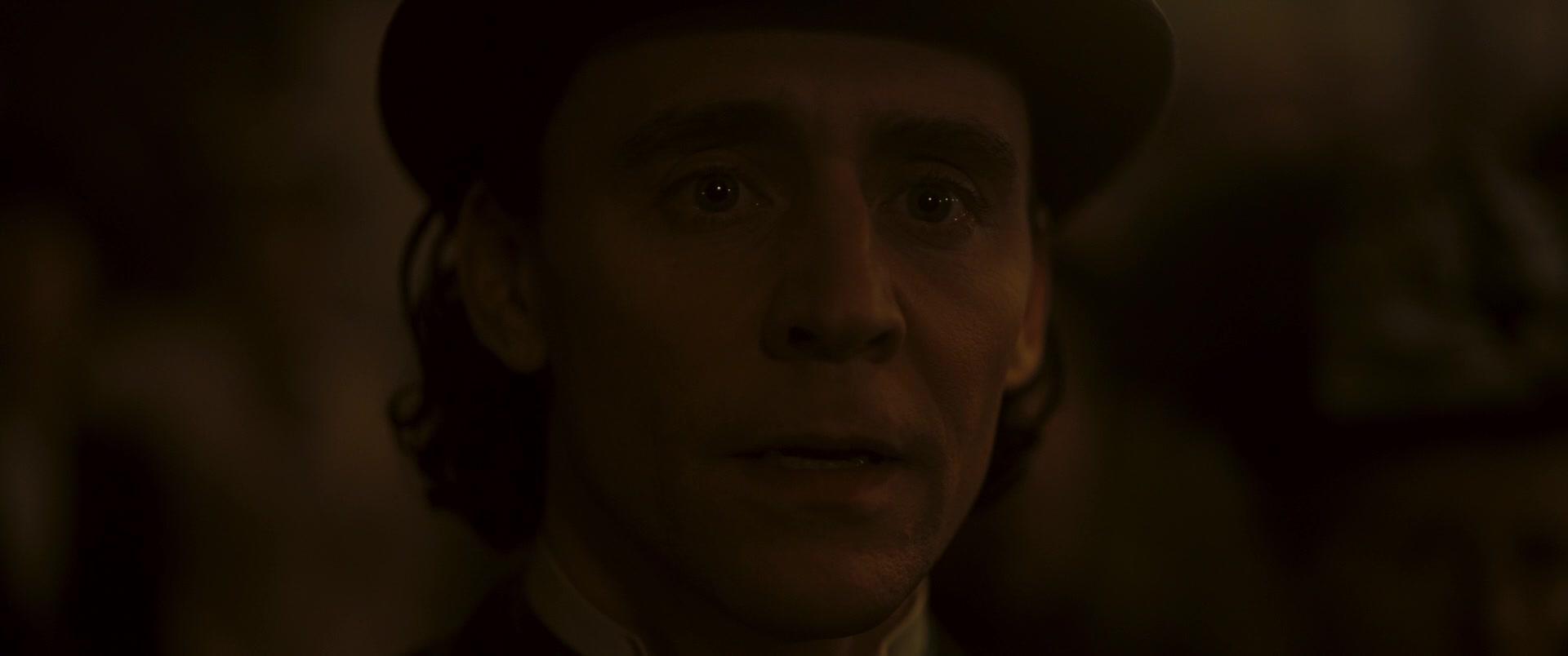 Loki (Tom Hiddleston) is terrified to find Victor Timely (Jonathan Majors) taking the stage in Ant-Man and the Wasp: Quantumania (2023), Marvel Entertainment