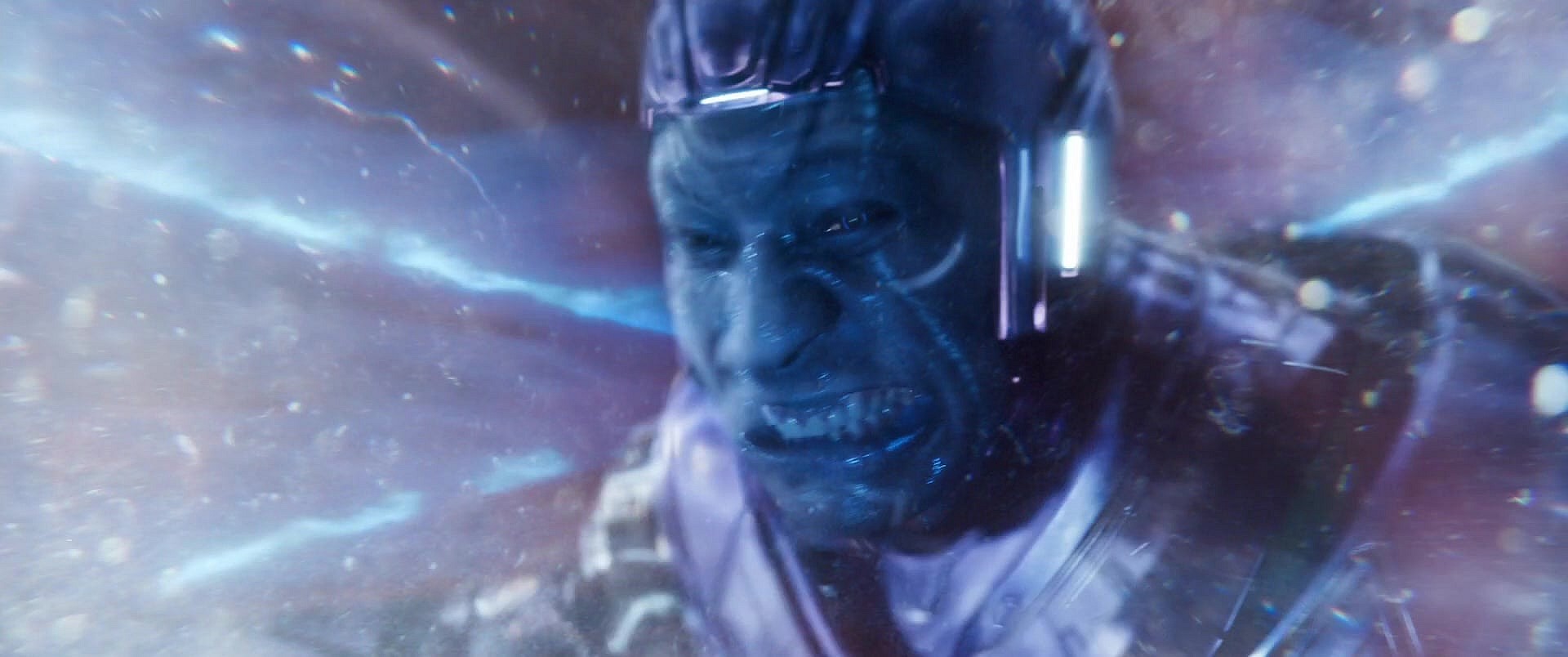 Kang the Conqueror (Jonathan Majors) is ripped apart by the stress of multiversal travel in Ant-Man and the Wasp: Quantumania (2023), Marvel Entertainment