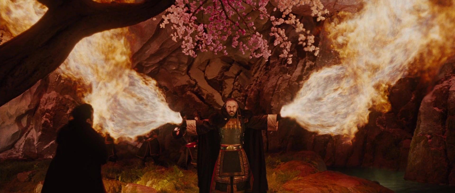 General Iroh (Shaun Toub) unleashes Fire Bending in The Last Airbender (2010), Paramount Pictures
