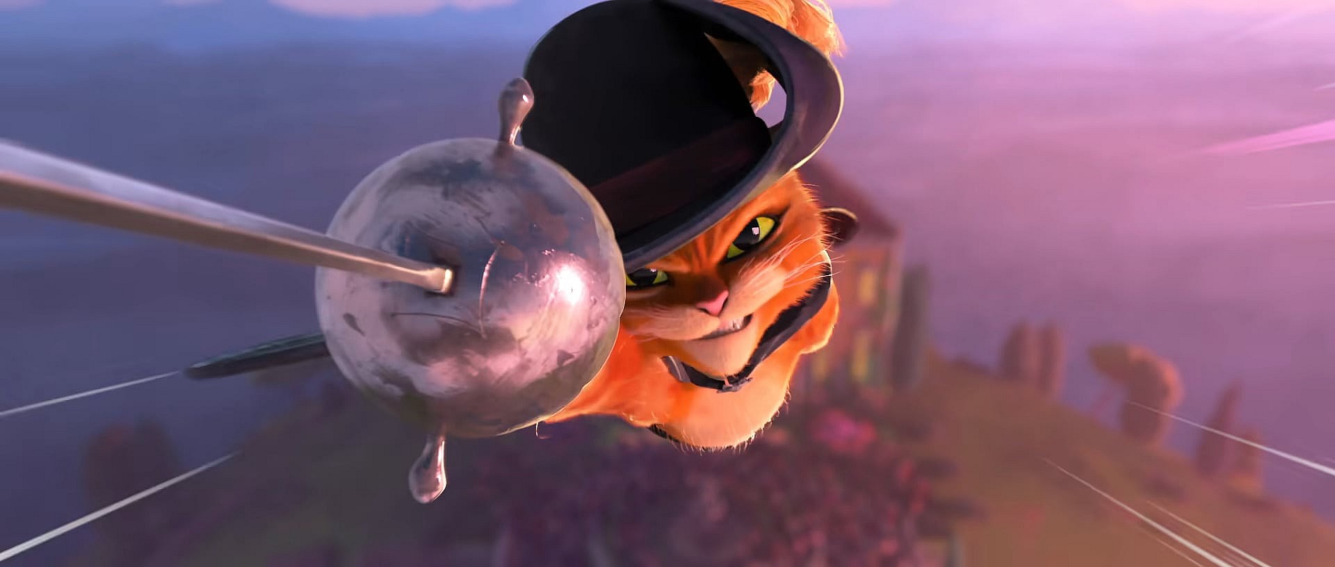 Puss In Boots (Antonio Banderas) flys forth in Puss In Boots: The Last Wish (2022), Dreamworks via YouTube