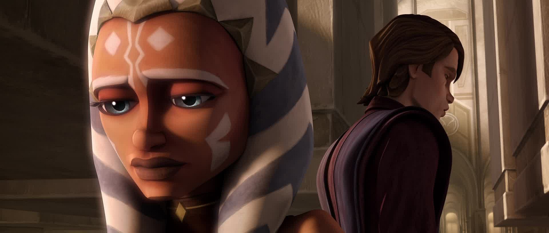 Ahsoka (Ashley Eckstein) informs Anakin (Matt Lanter) that she wants to follow her own path in Star Wars: The Clone Wars Season 5 Episode 20 "The Wrong Jedi" (2013), Lucasfilm Animation