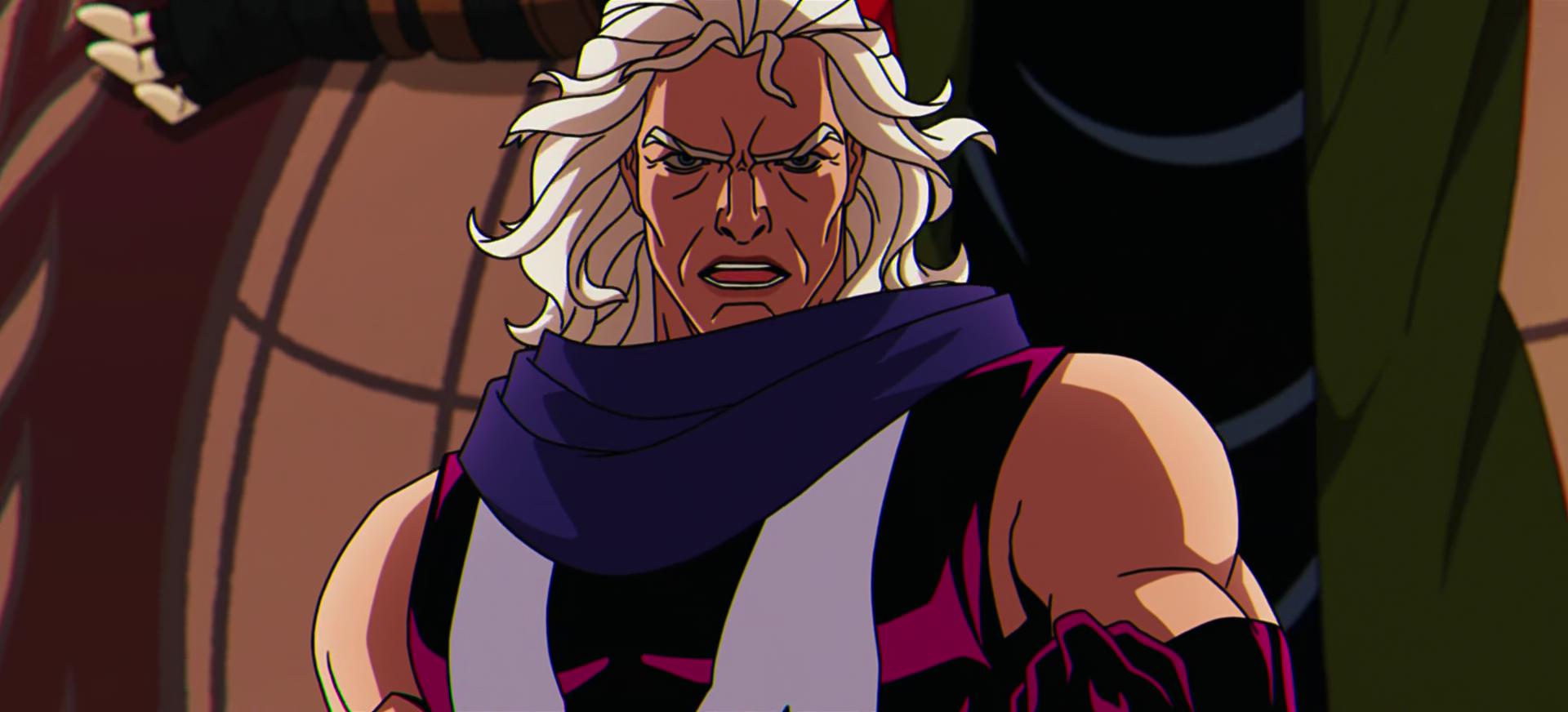 Magneto (Matthew Waterson) is enraged after the X-Cutioner's (Lawrence Bayne) failed assassination attempt in X-Men '97 Season 1 Episode 2 'Mutant Liberation Begins' (2024), Disney Plus