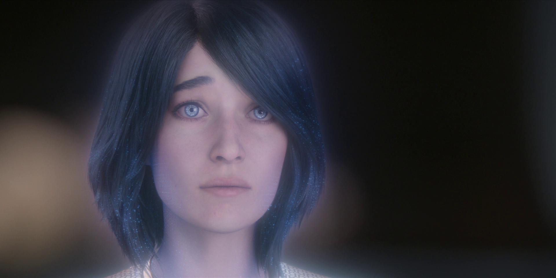 Cortana (Jen Taylor) literally watches on as the Master Chief (Pablo Schreiber) has sex with Makee (Charlie Murphy) in Halo Season 1 Episode 8 “Allegiance” (2022), Paramount Plus