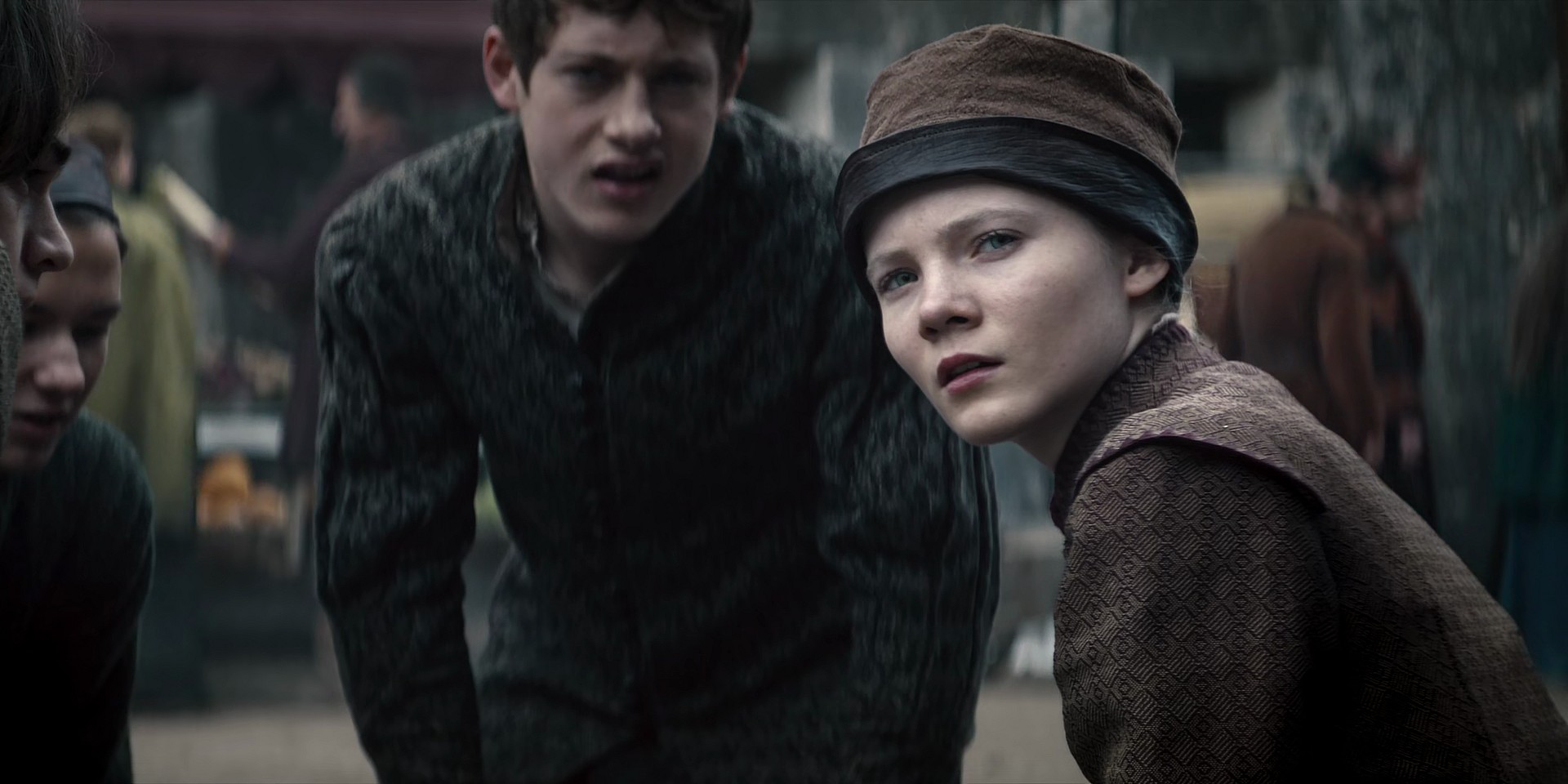 A young Ciri (Freya Allen) takes notice of a time-travelling Avallac’h (Samuel Blenkin) in The Witcher: Blood Origin Season 1 Episode 4 "Of Mages, Malice, and Monstrous Mayhem" 