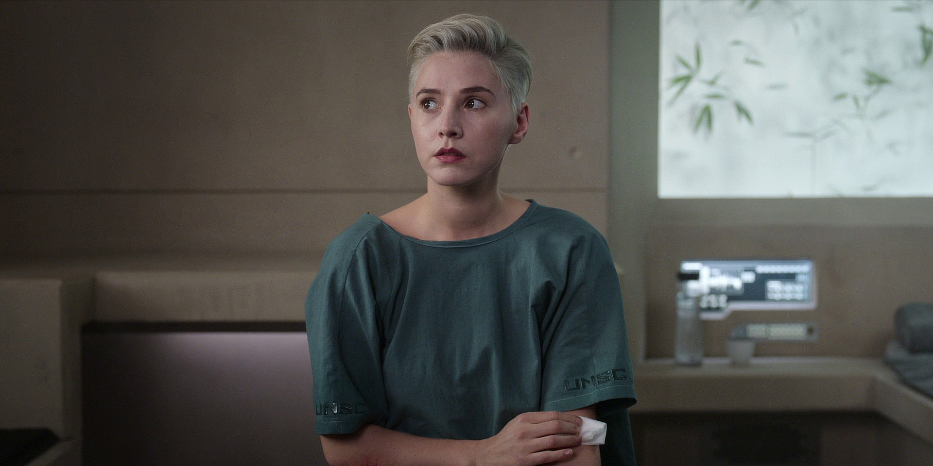 Makee (Charlie Murphy) undergoes a physical at the behest of the UNSC in Halo Season 1 Episode 8 “Allegiance” (2022), Paramount Plus