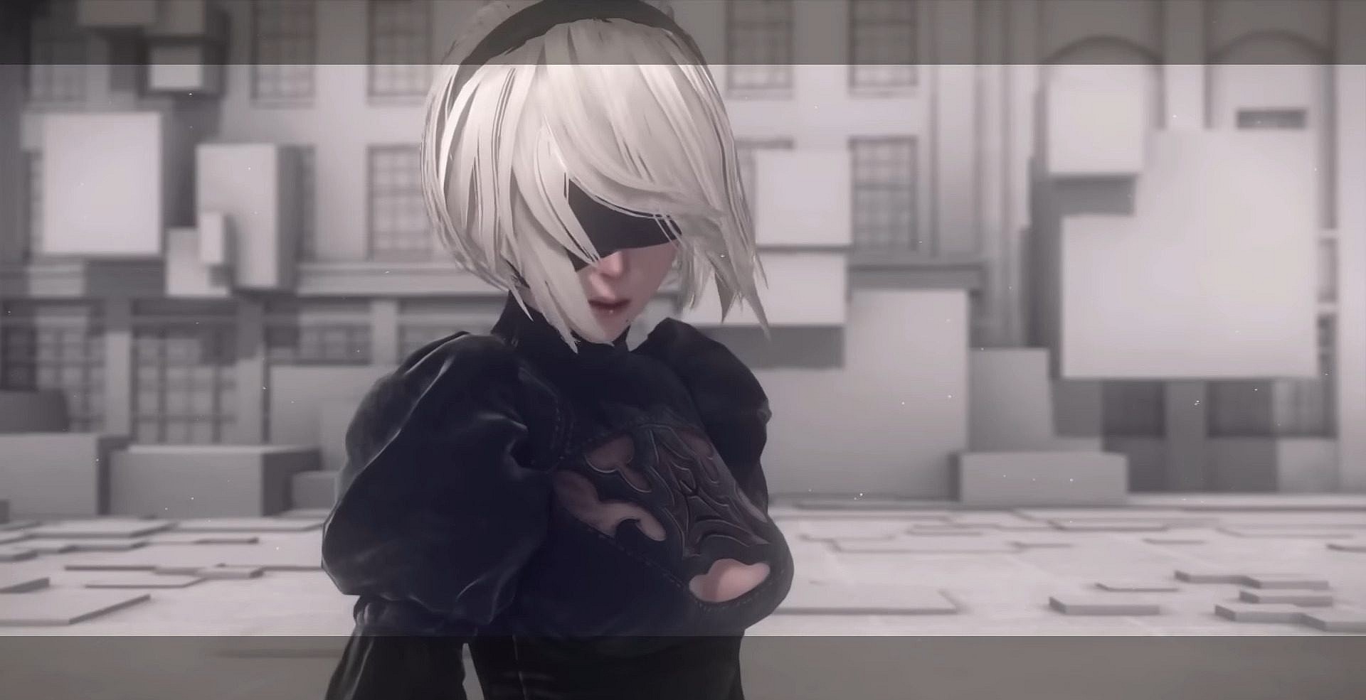 2B (Yui Ishikawa) emerges victorious against Adam (Daisuke Namikawa) in NieR: Automata (201), PlatinumGames