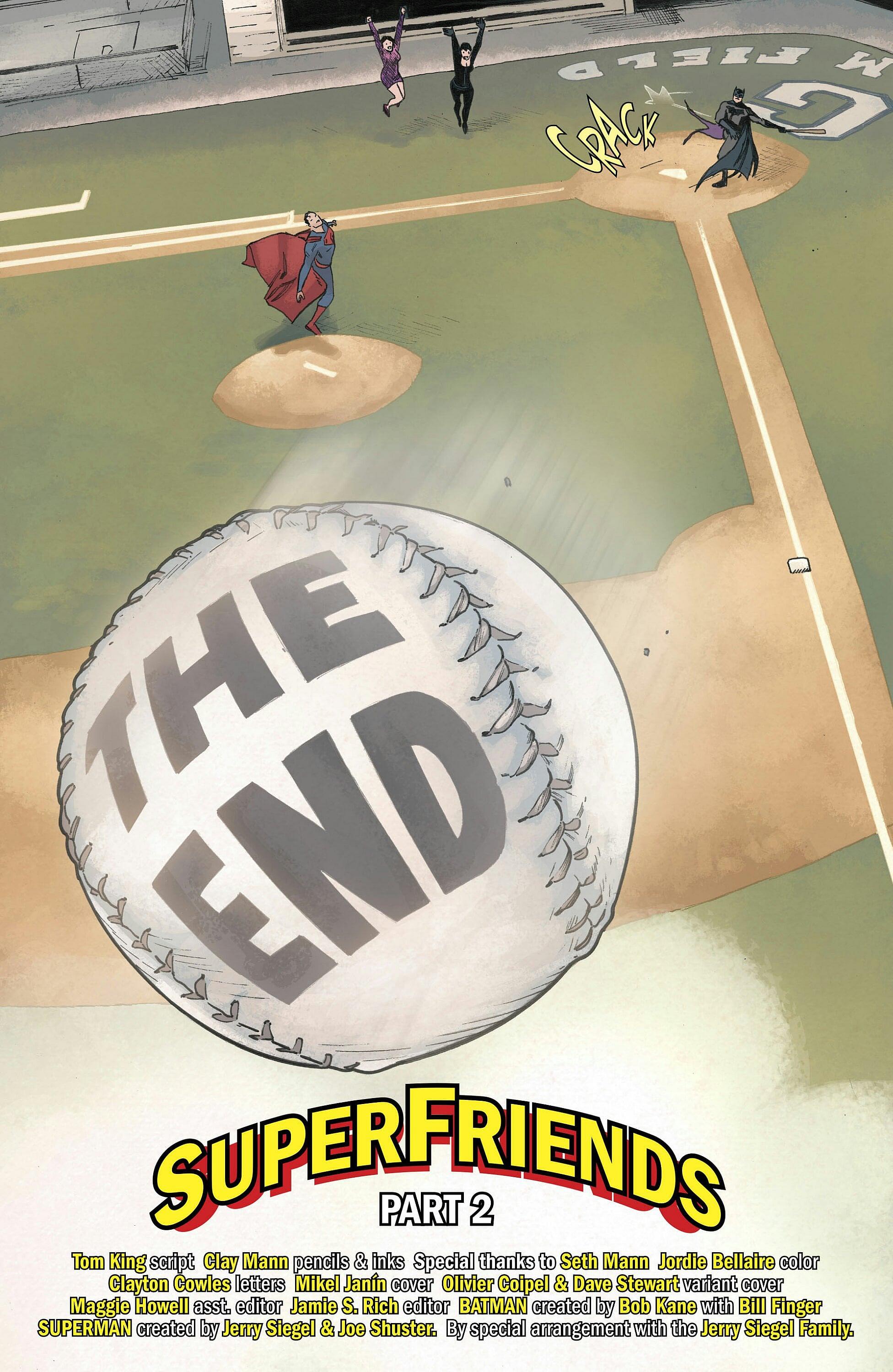 Batman hits Superman's Baseball Pitch