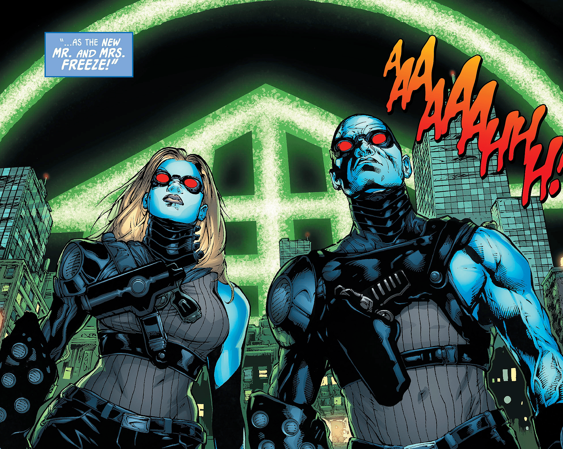 Victor and Nora Fries give Gotham the cold shoulder in Detective Comics Vol. 1 #1014 "Cold Dark World: Awake!" (2020), DC. Words by Peter Tomasi, art by Dough Mahnke, Christian Alamy, Mark Irwin, David Baron, and Rob Leigh.