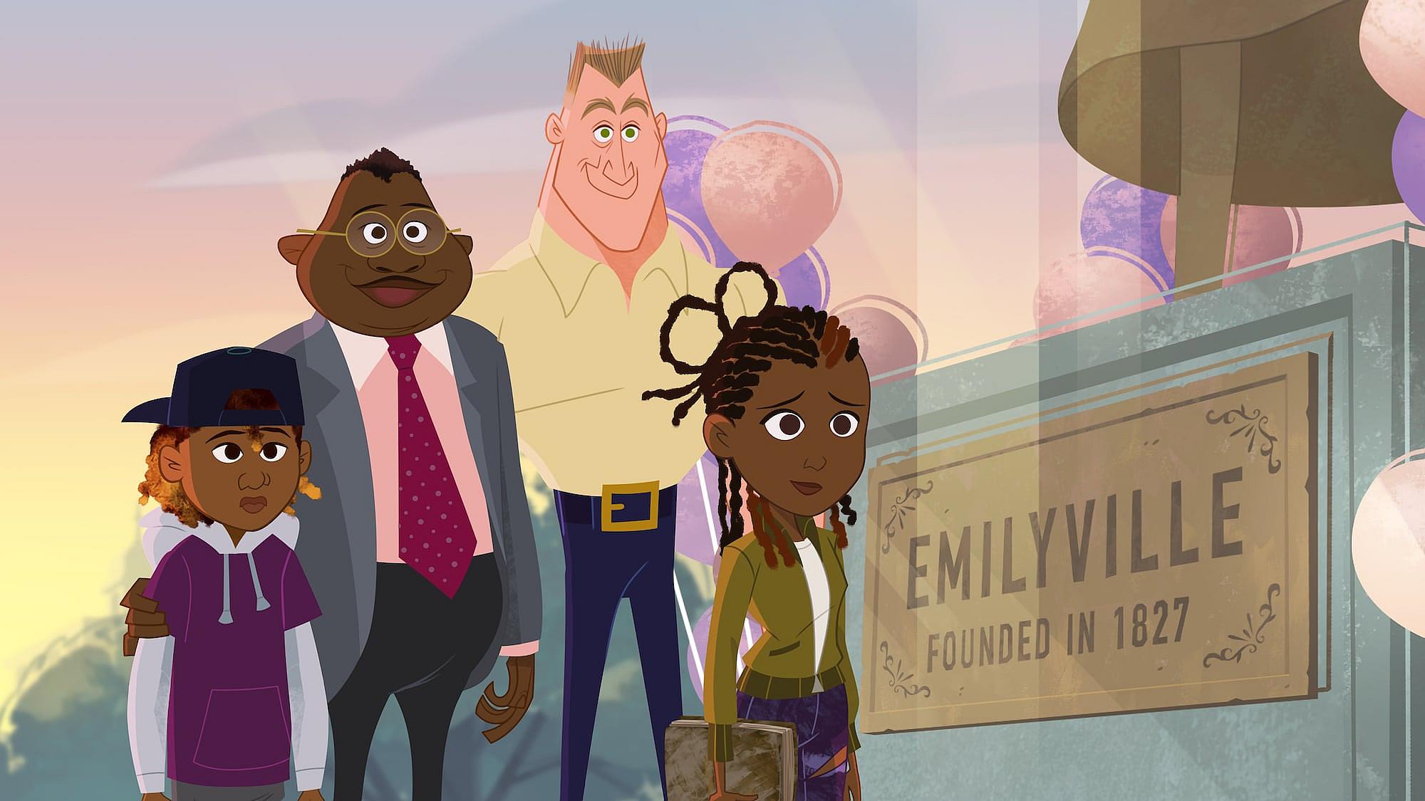 KG, Randall, Barry, and Maya in The Proud Family: Louder and Prouder "Juneteenth" (2022), Disney