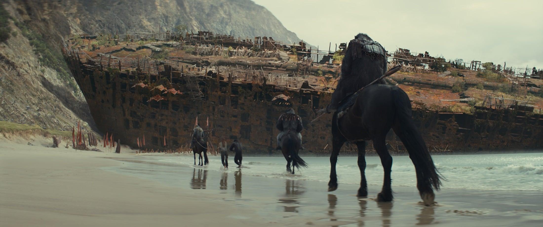 A scene still from 20th Century Studios' KINGDOM OF THE PLANET OF THE APES. Photo courtesy of 20th Century Studios. © 2023 20th Century Studios. All Rights Reserved.