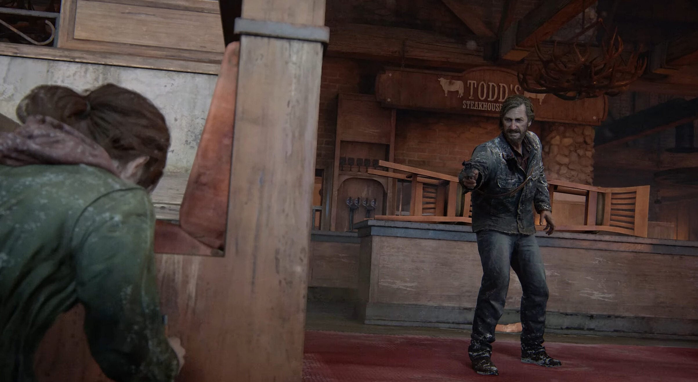 David (Nolan North) hunts for Ellie (Ashley Johnson) in The Last of Us (2013), Naughty Dog