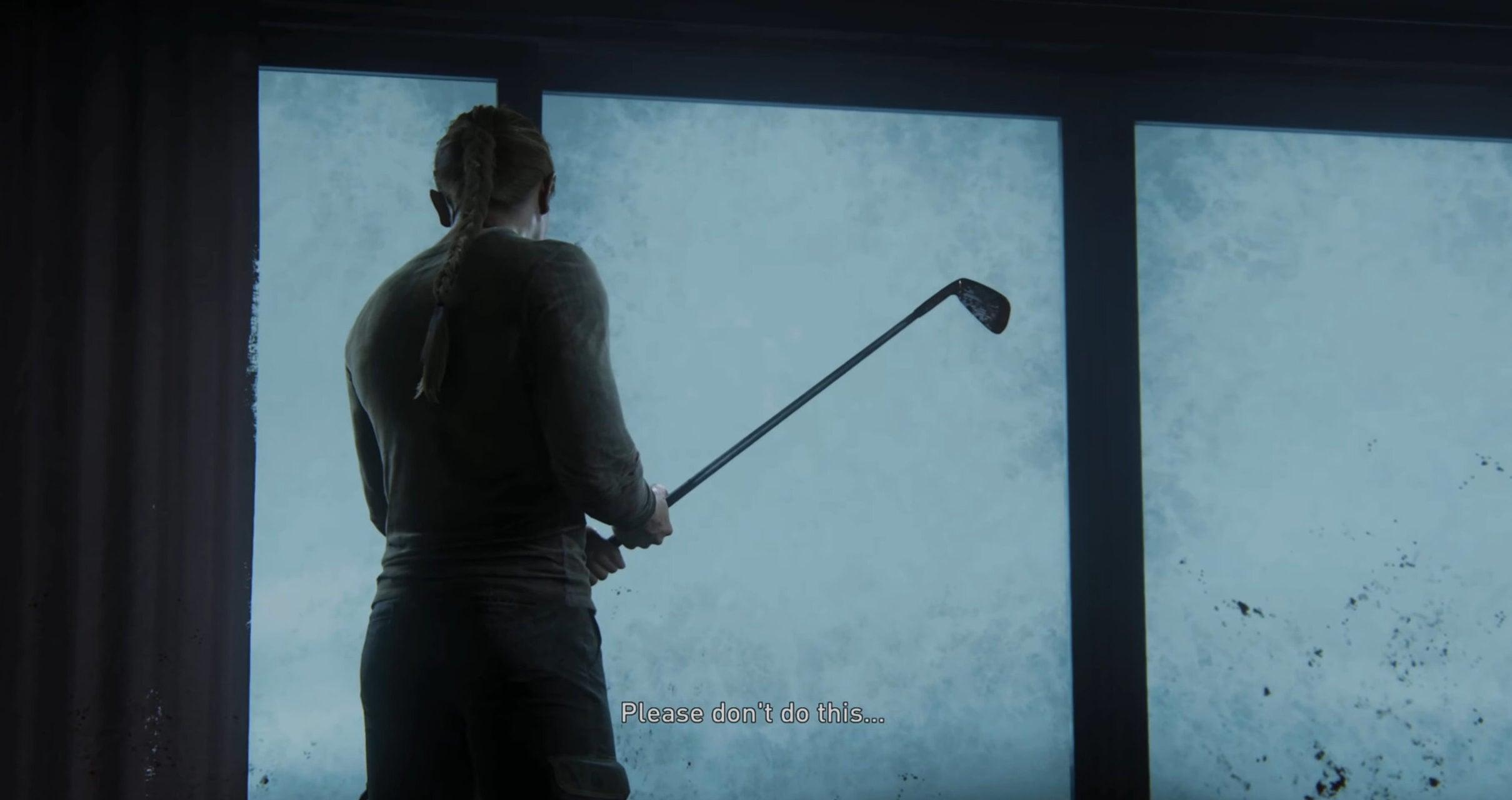Abby (Laura Bailey) prepares to sink the entire series' reputation in The Last of Us Part II (2020), Naughty Dog