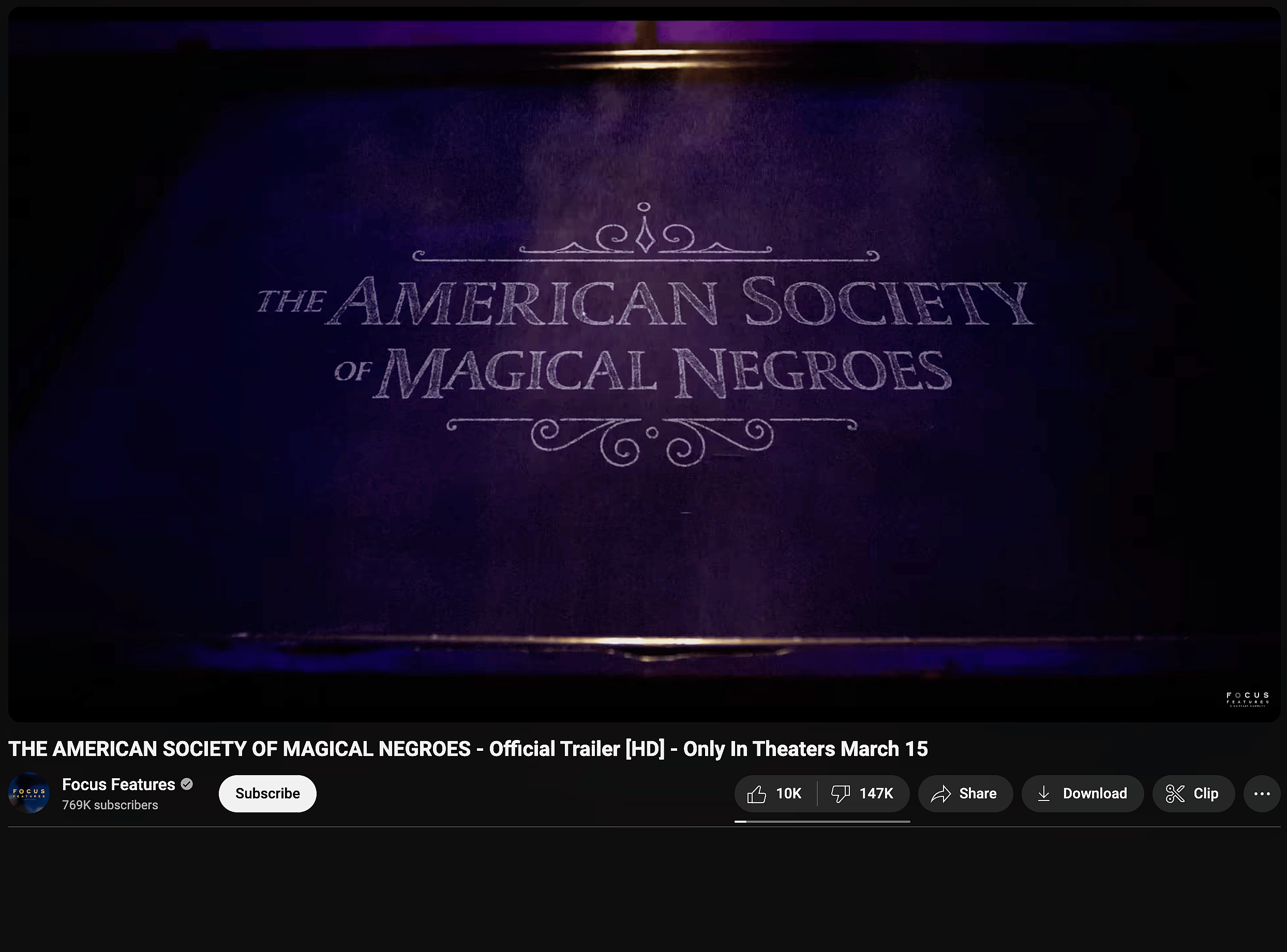 THE AMERICAN SOCIETY OF MAGICAL NEGROES - Official Trailer [HD] - Only In Theaters March 15 via Focus Features, YouTube