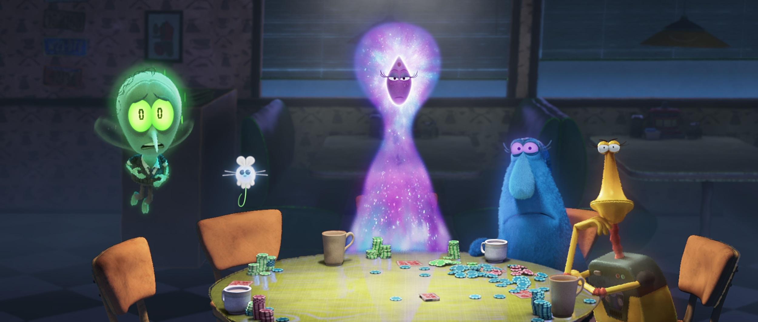 Nat Faxon as Insomnia, Aparna Nancherla as Quiet, Angela Bassett as Dreams, Natasia Demetriou as Sleep and Golda Rosheuvel as Unexplained Noises. Cr: DreamWorks Animation © 2023