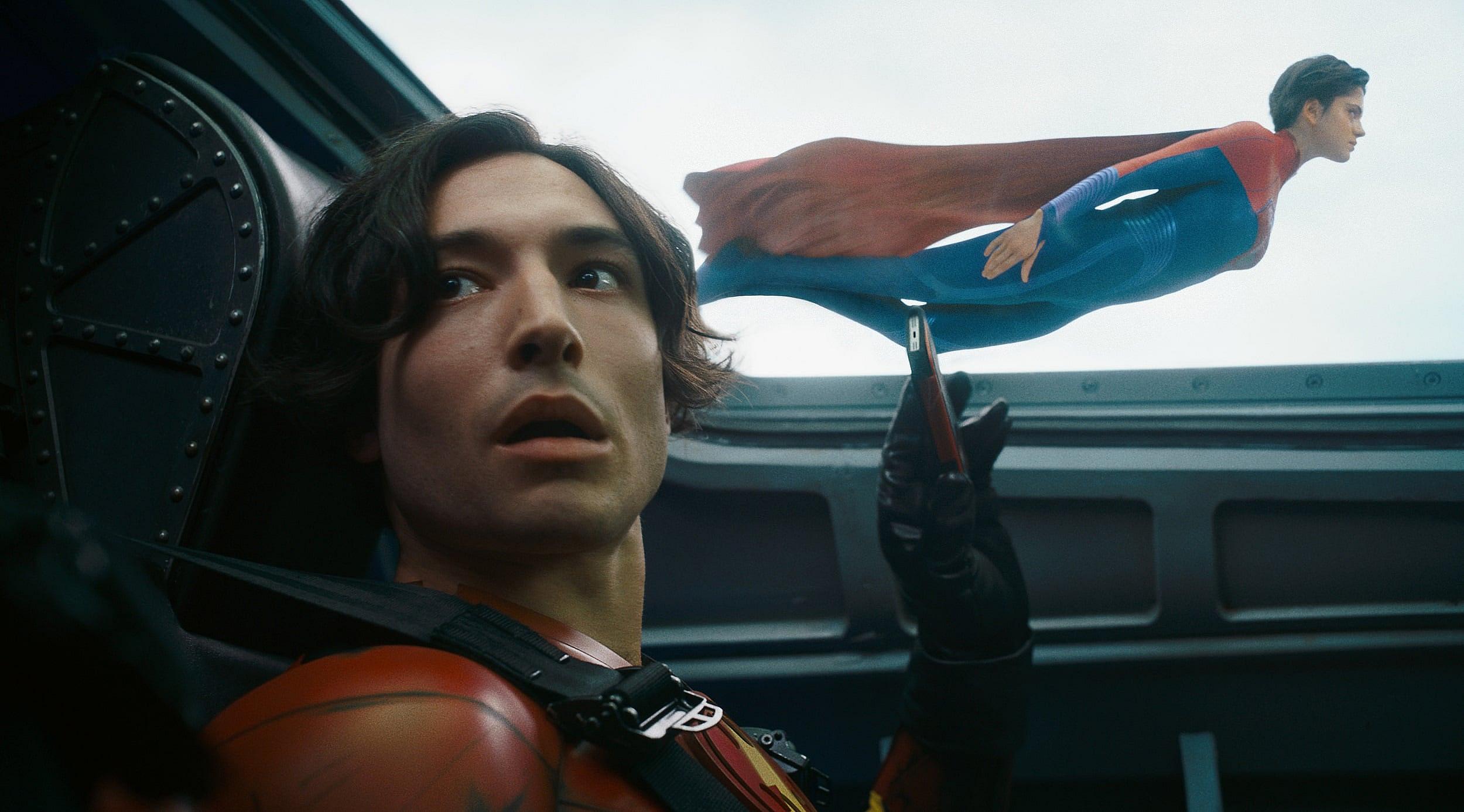 Ezra Miller and Sasha Calle as The Flash and Supergirl in Andy Muschietti's, "The Flash."