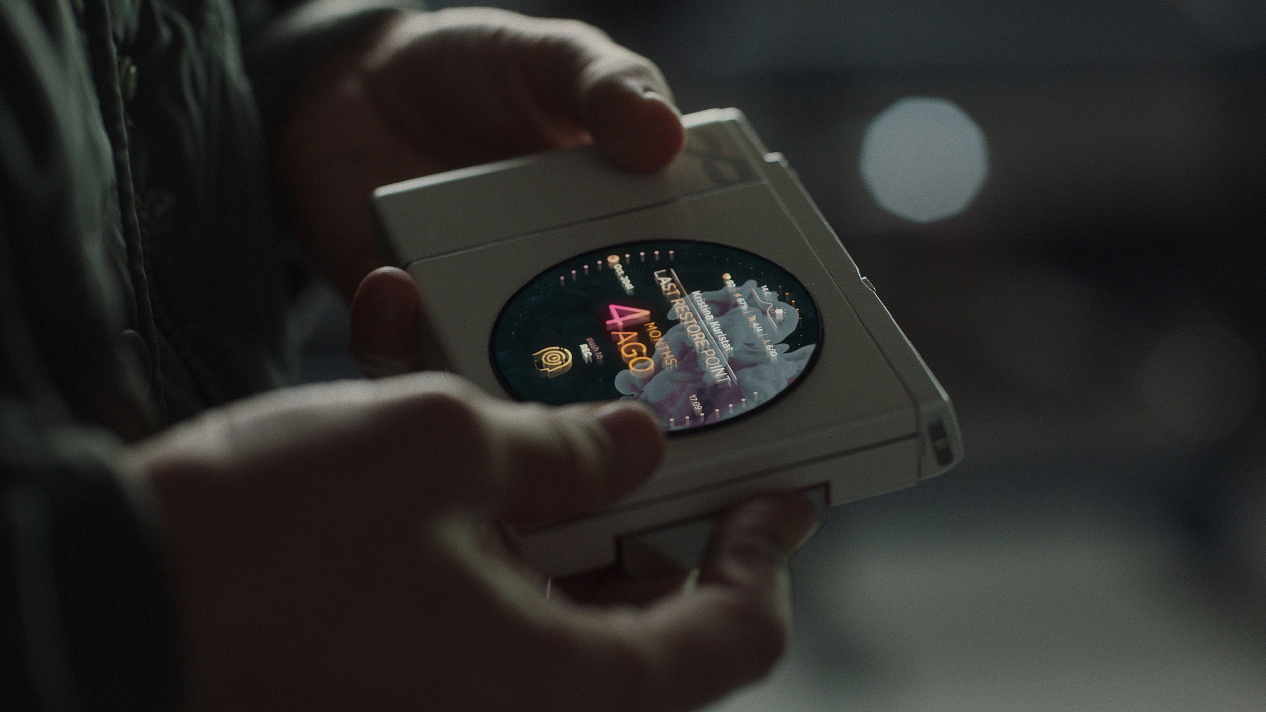 A still from director Robert Hloz's sci-fi neo-noir Restore Point. Image property of XYZ Films. 