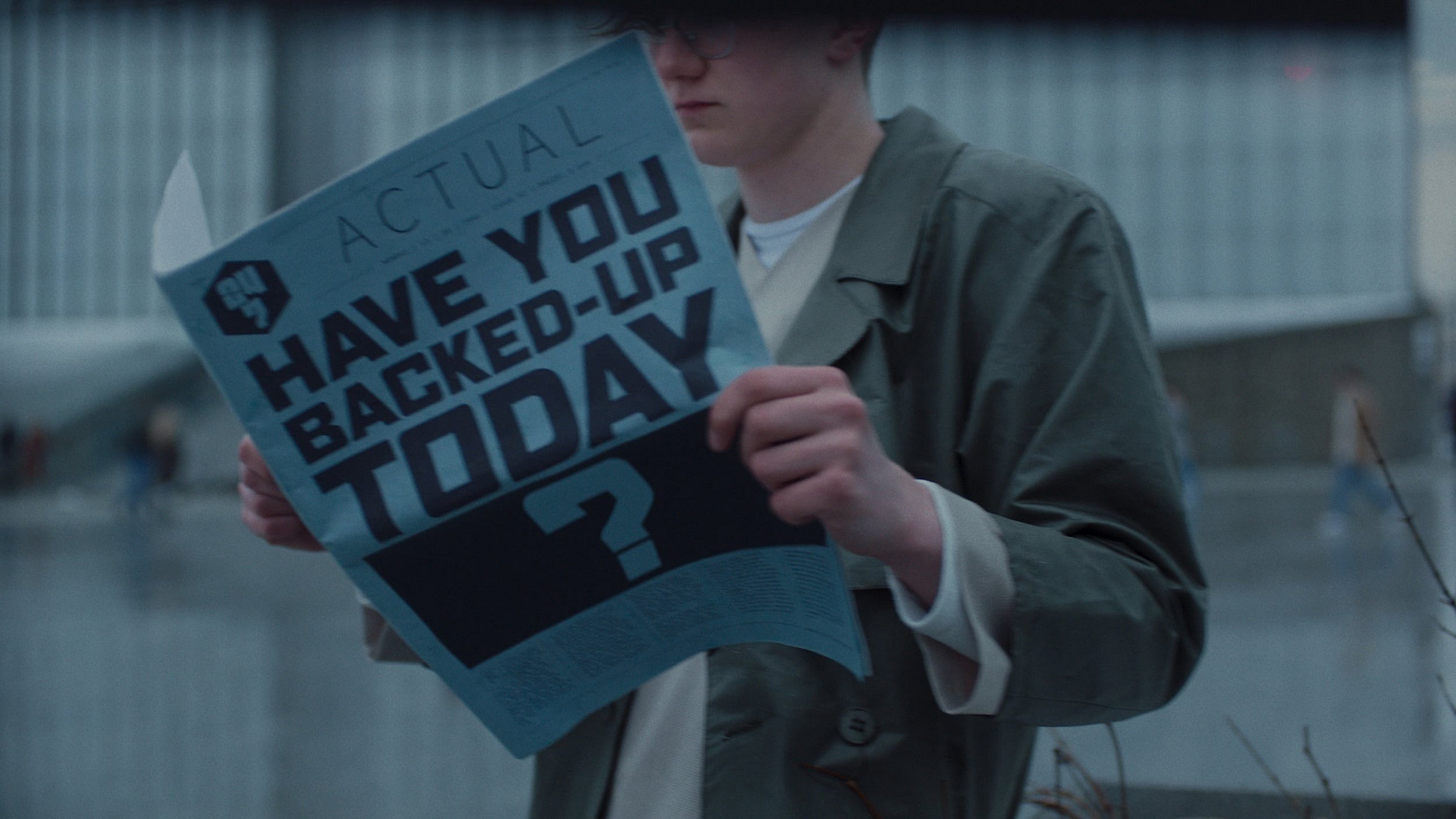 A still from director Robert Hloz's sci-fi neo-noir Restore Point. Image property of XYZ Films. 