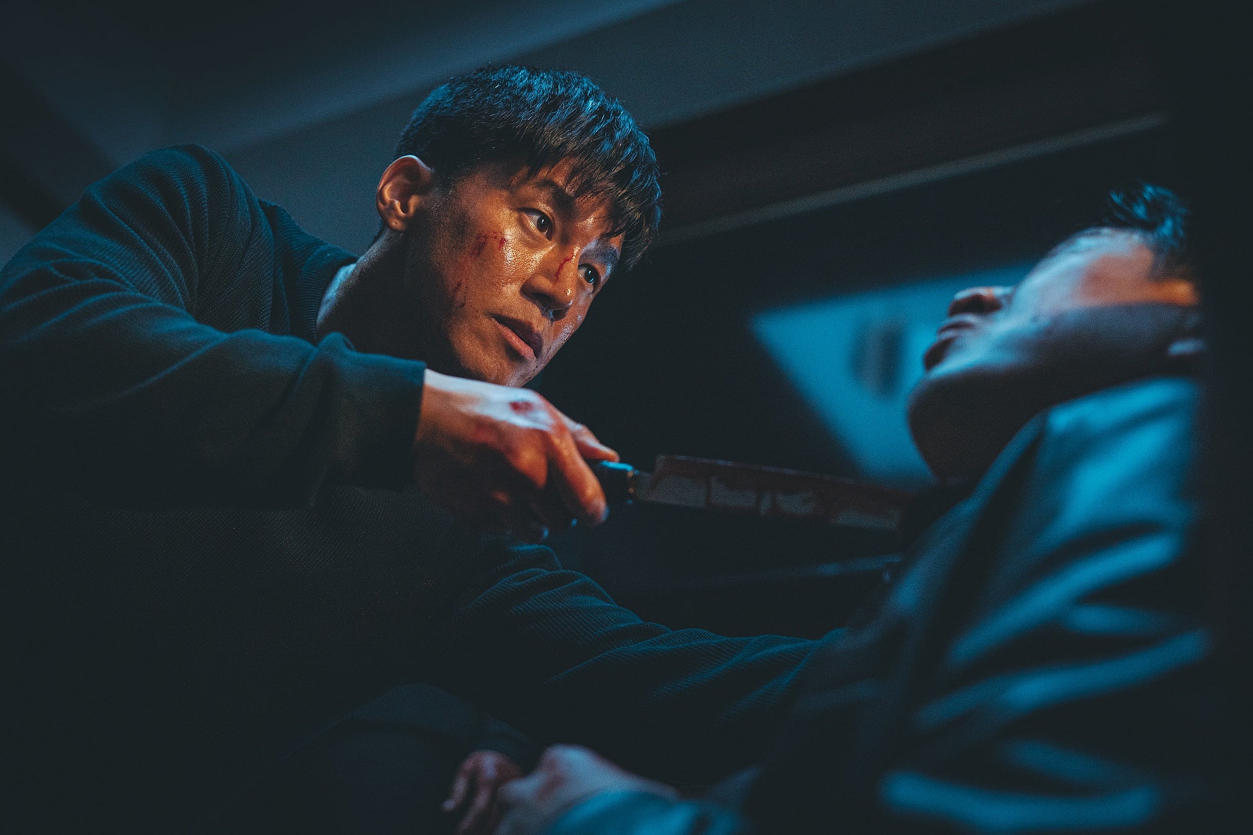 Kim Mu-yeol as Baek Chang-gi in the South Korean action crime film The Roundup: Punishment. Image property of Capelight Pictures and Blue Fox Entertainment.