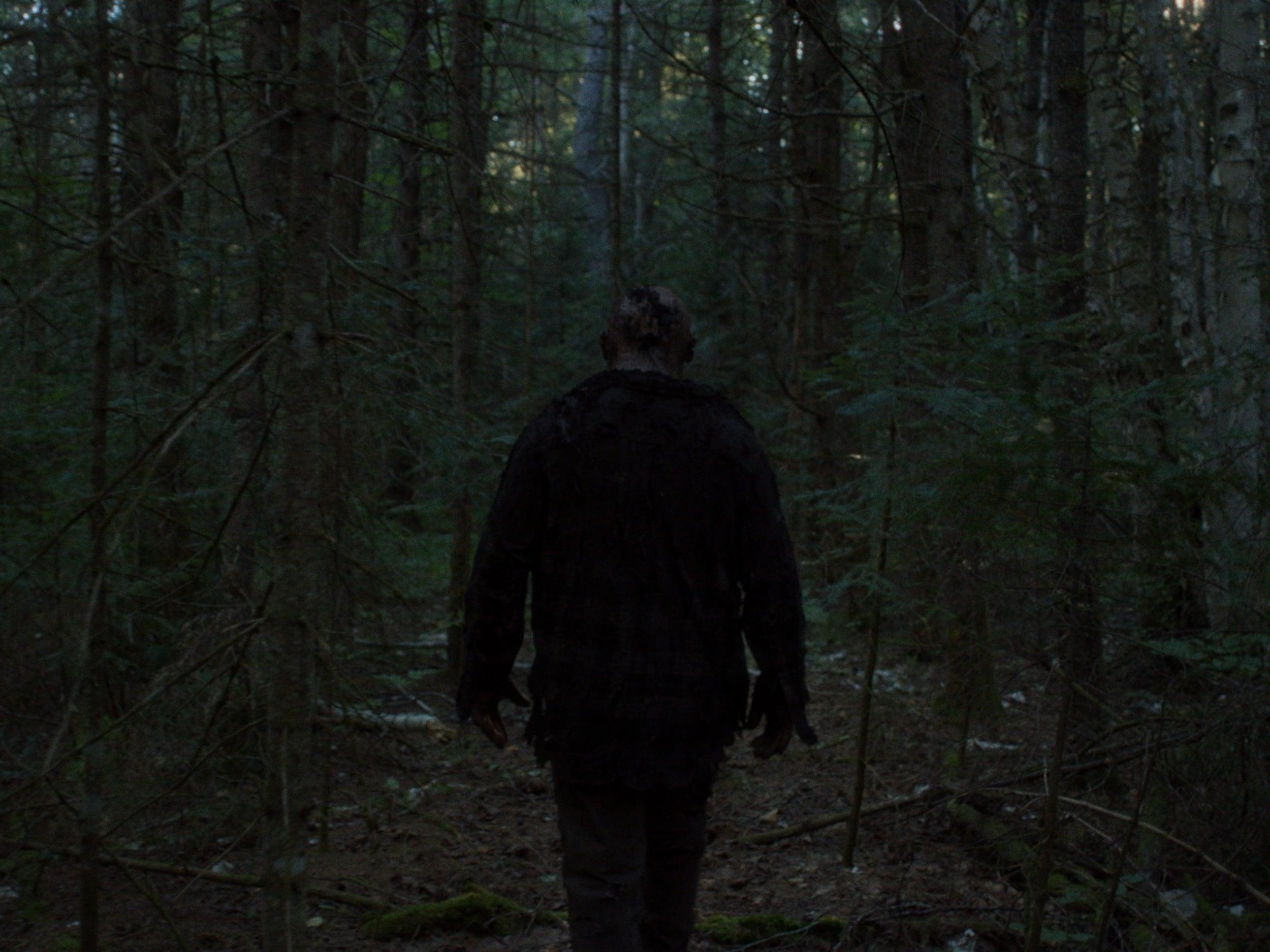 Ry Barrett as “Johnny” in Chris Nash’s IN A VIOLENT NATURE. Courtesy of Pierce Derks. An IFC Films & Shudder Release.