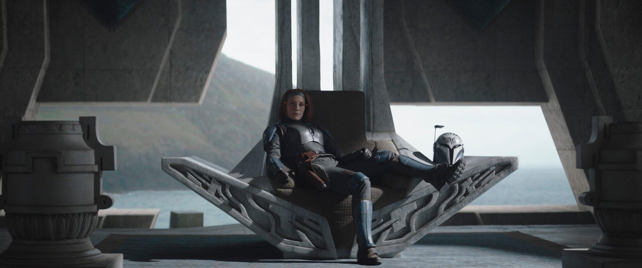 Bo-Katan Kryze (Katee Sackhoff) in Lucasfilm's THE MANDALORIAN, season three, exclusively on Disney+. ©2023 Lucasfilm Ltd. & TM. All Rights Reserved.