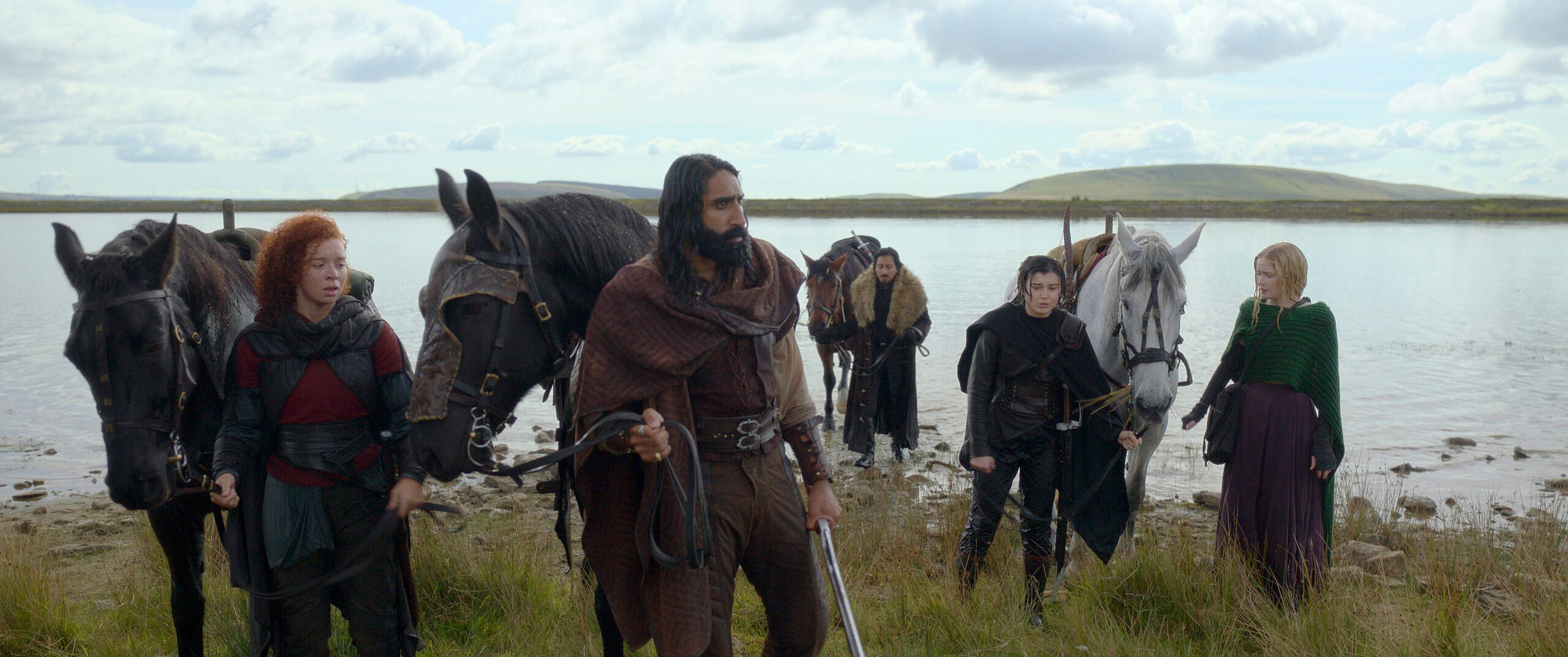 (L-R): Jade (Erin Kellyman), Boorman (Amar Chadha-Patel), Graydon (Tony Revolori), Kit (Ruby Cruz) and Dove (Ellie Bamber) in Lucasfilm's WILLOW exclusively on Disney+. ©2022 Lucasfilm Ltd. & TM. All Rights Reserved.