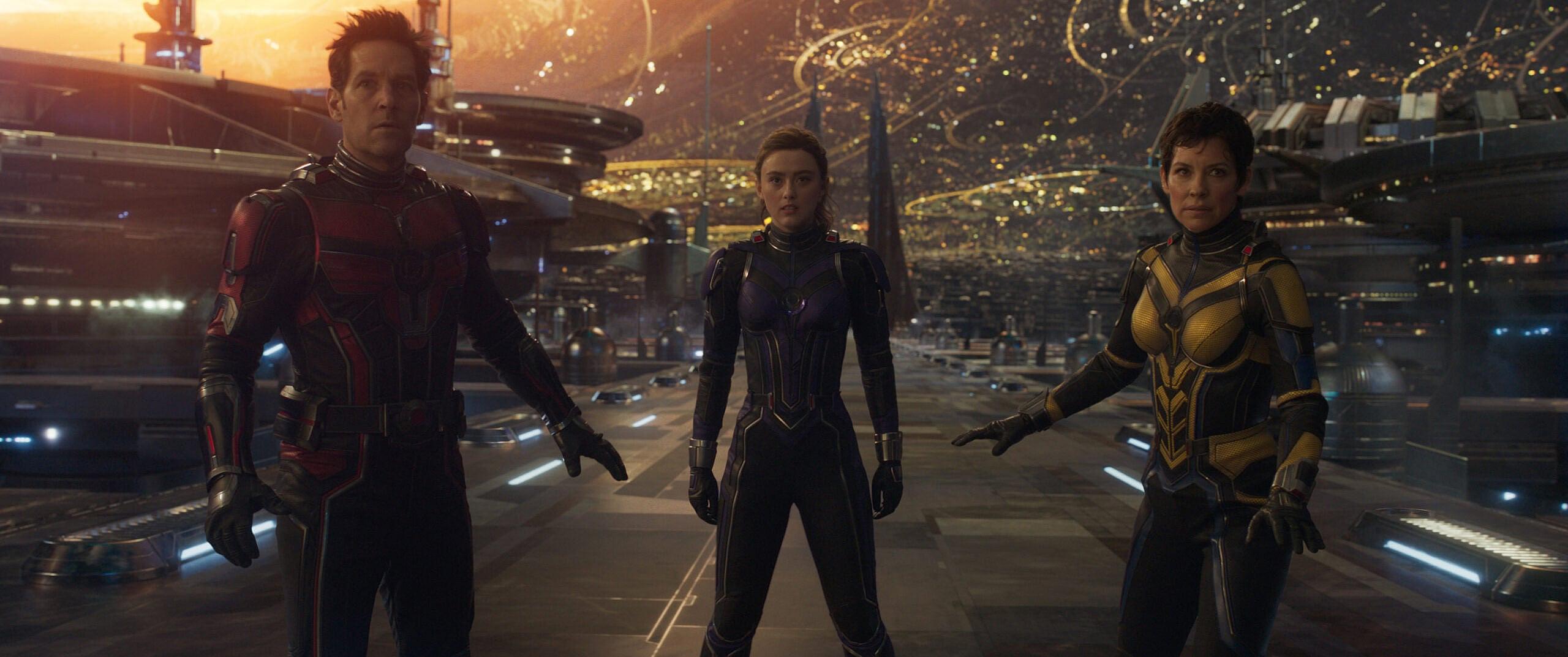 Paul Rudd, Kathryn Newton, Evangeline Lilly in Marvel Studios' ANT-MAN AND THE WASP: QUANTUMANIA