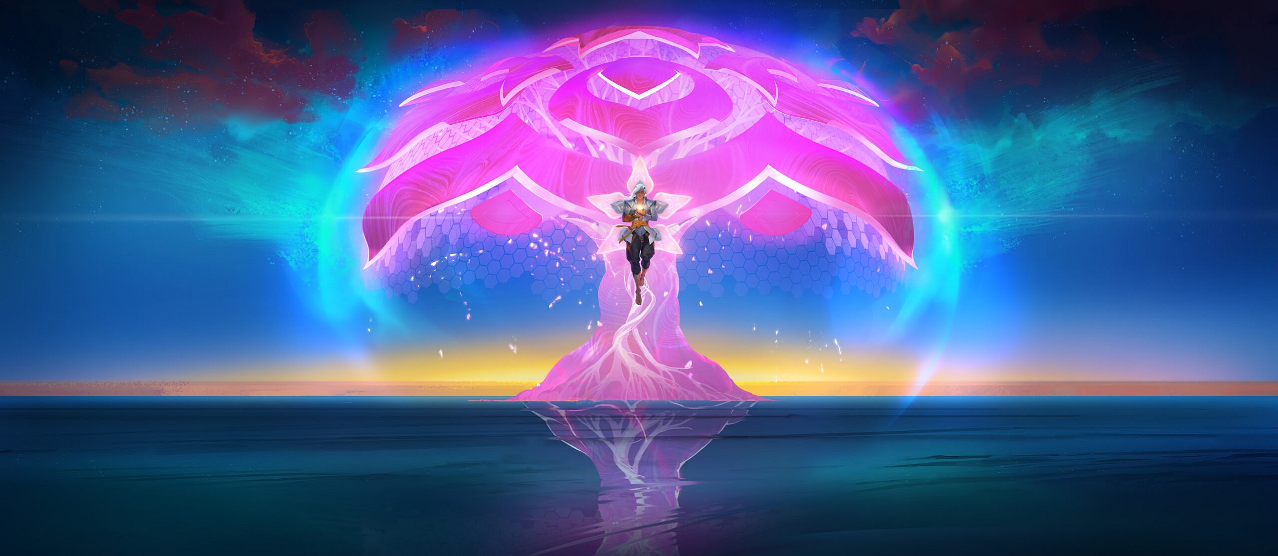 Lifeweaver masters Bio-Light, standing in front of a Tree of Life via Overwatch 2 (2022), Blizzard Entertainment