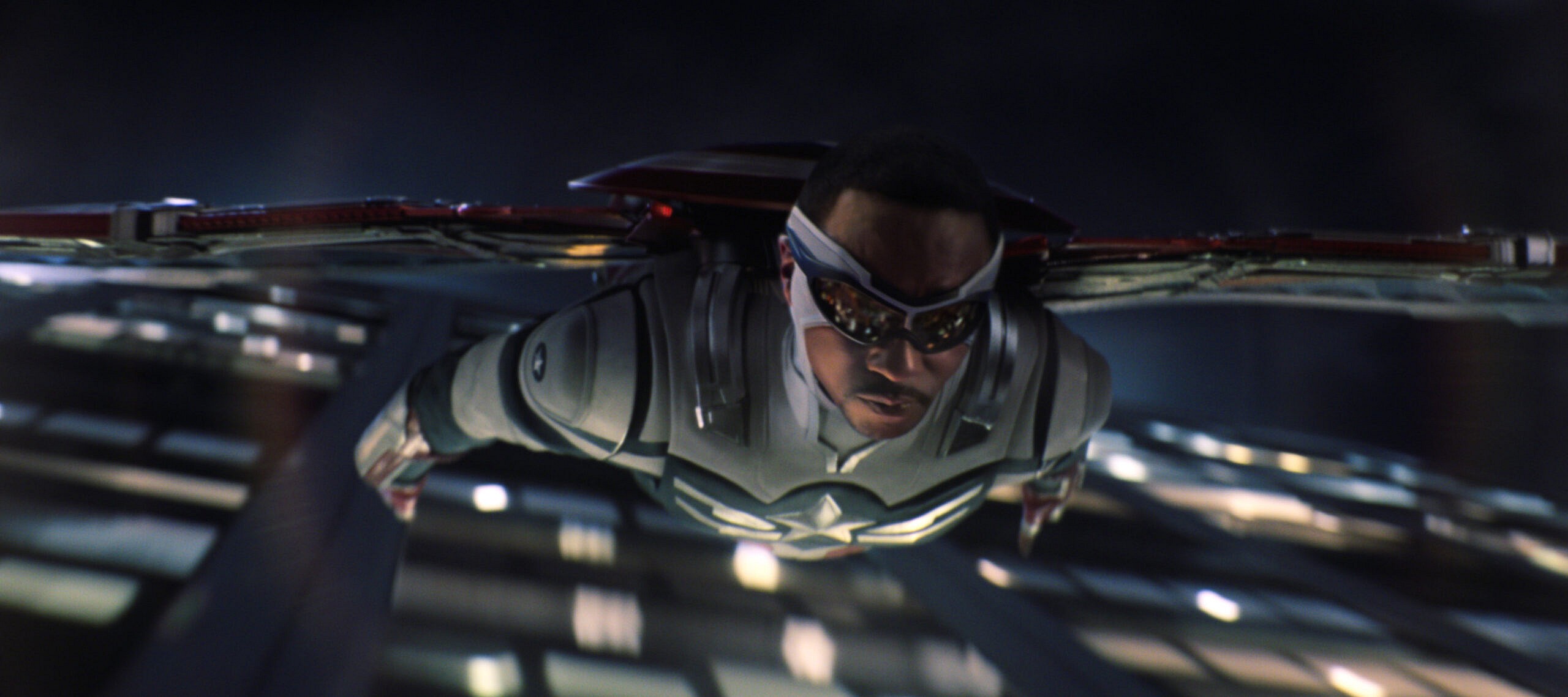 Falcon/Sam Wilson (Anthony Mackie) in Marvel Studios' THE FALCON AND THE WINTER SOLDIER exclusively on Disney+. Photo courtesy of Marvel Studios. ©Marvel Studios 2021. All Rights Reserved.