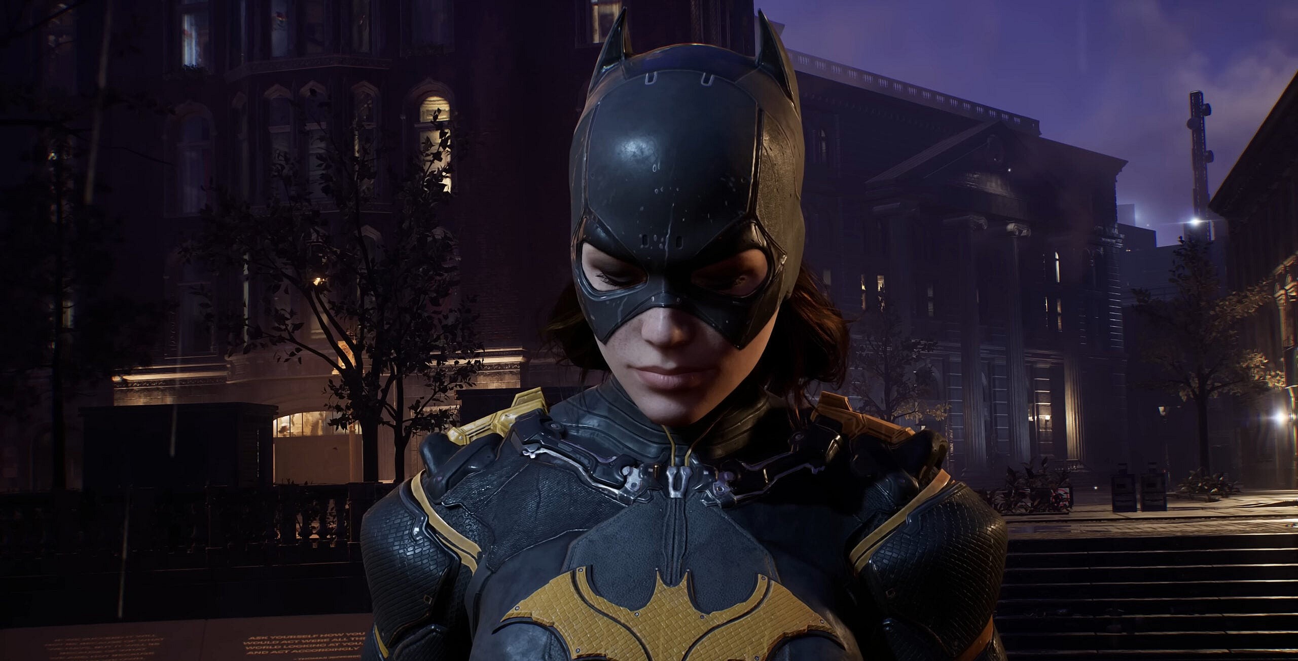 Batgirl (America Young) says goodbye to her father in Gotham Knights (2022), Warner Bros. Montreal