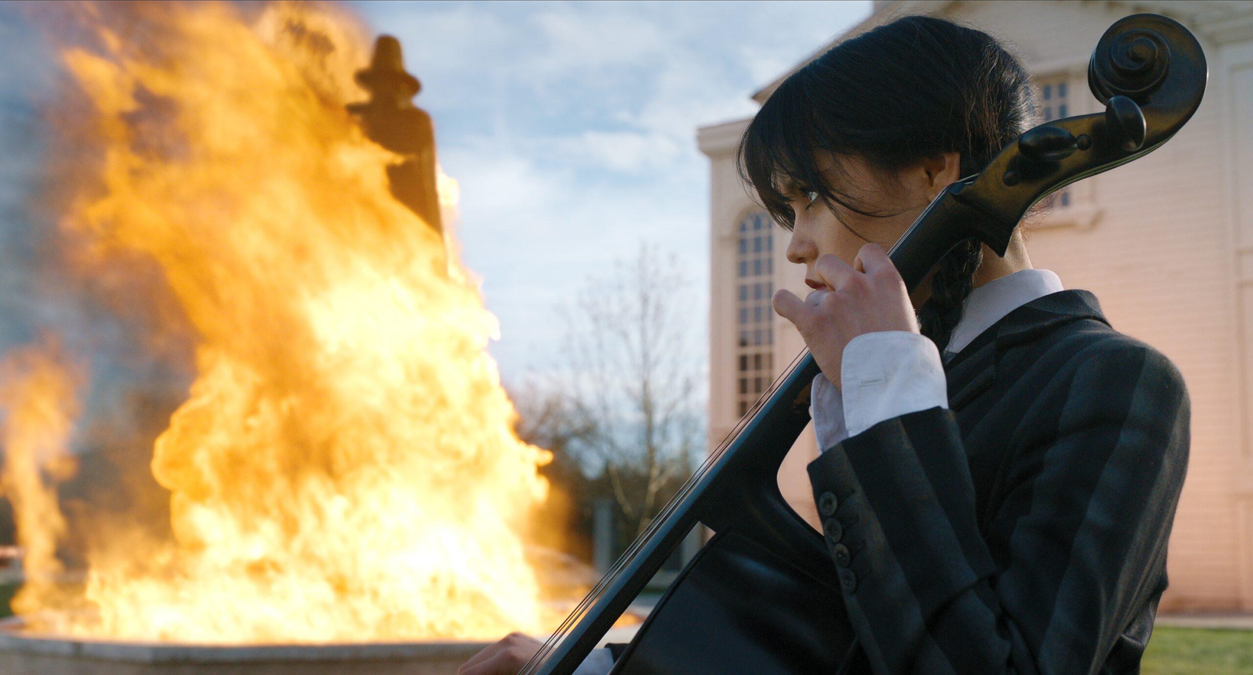 Wednesday. Jenna Ortega as Wednesday Addams in episode 103 of Wednesday. Cr. Vlad Cioplea/Netflix © 2022