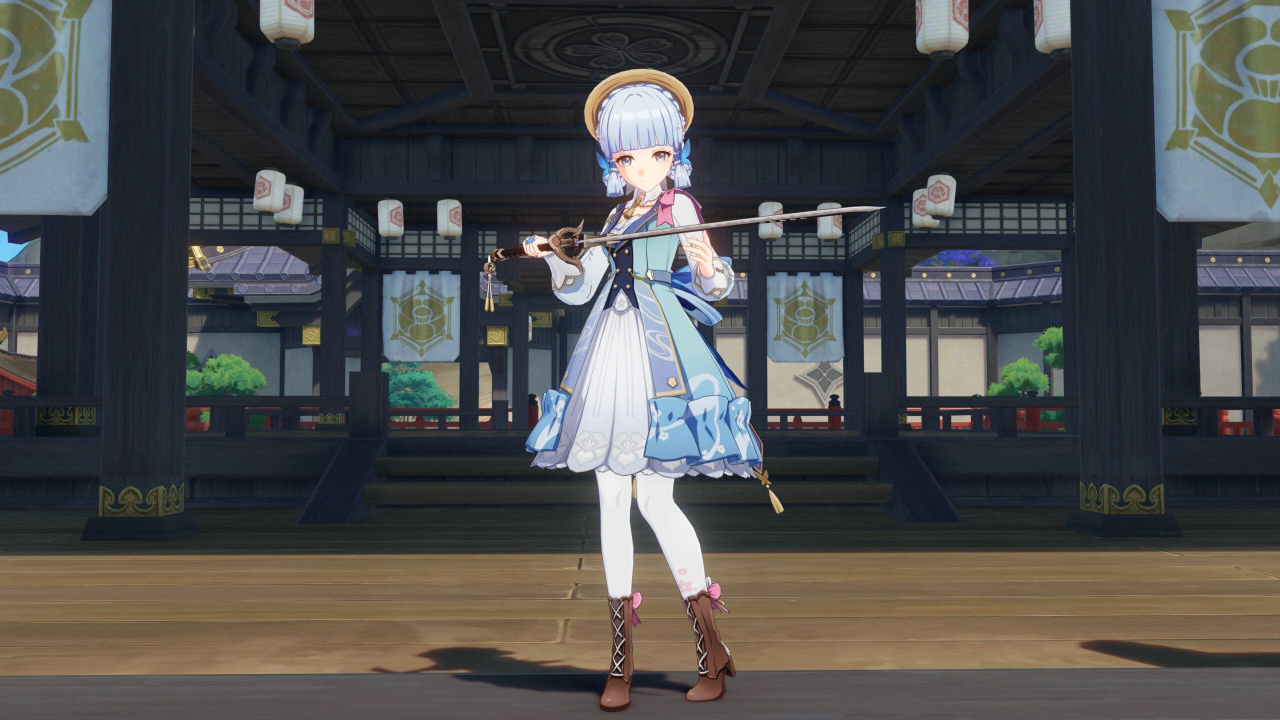 Kamisato Ayaka shows off her Teyvat Style outfit via Genshin Impact (2020), miHoYo