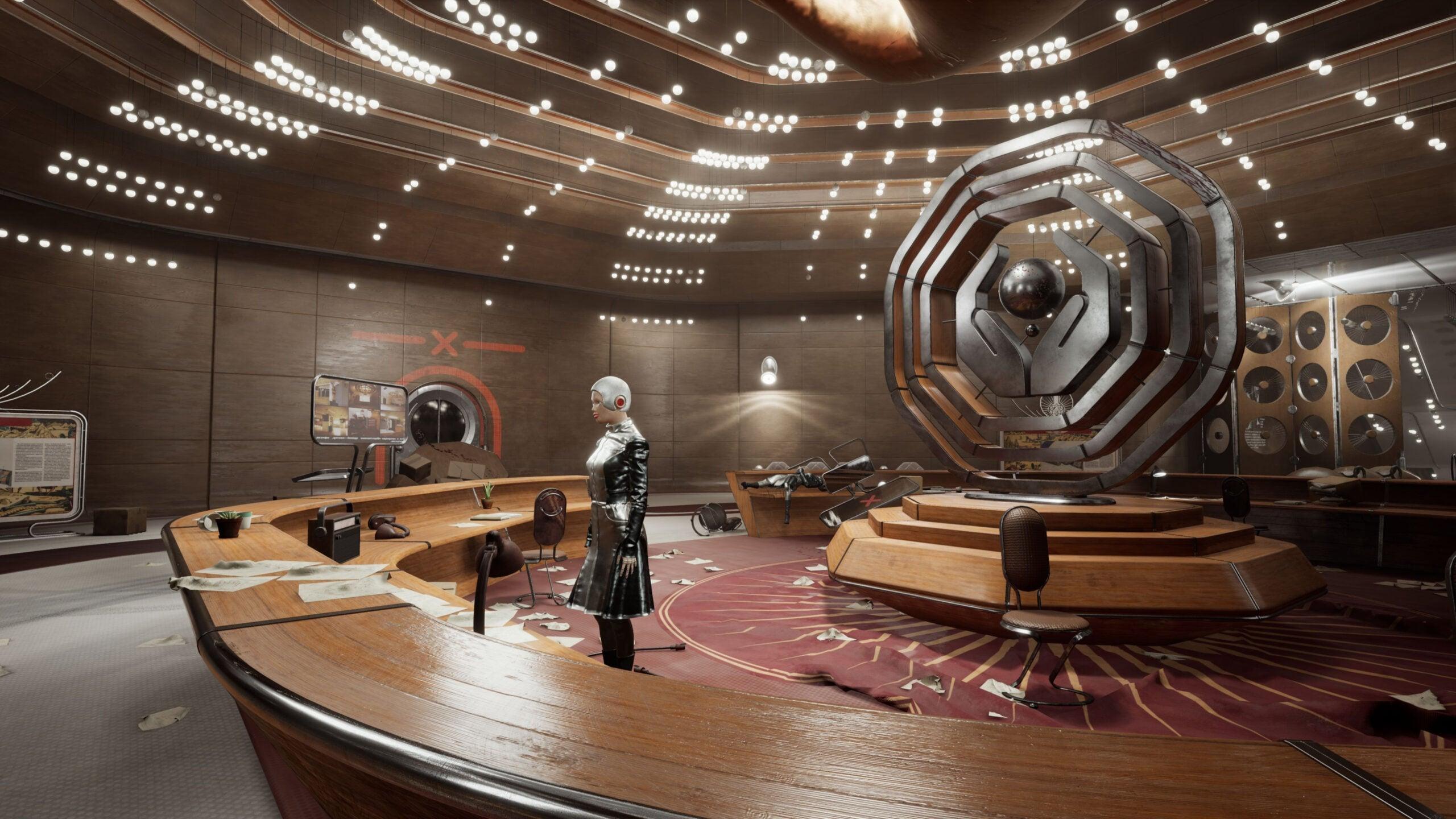 A Tereshkova robot mans the desk via Atomic Heart (2023), Focus Entertainment