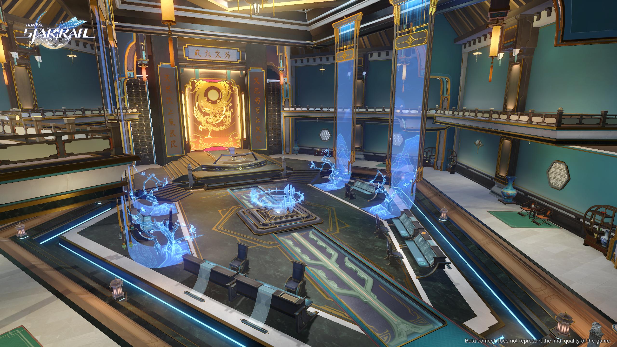 Inside the Palace of Astrum aboard the Xianzhou Loufu via Honkai: Star Rail (2023), HoYoverse