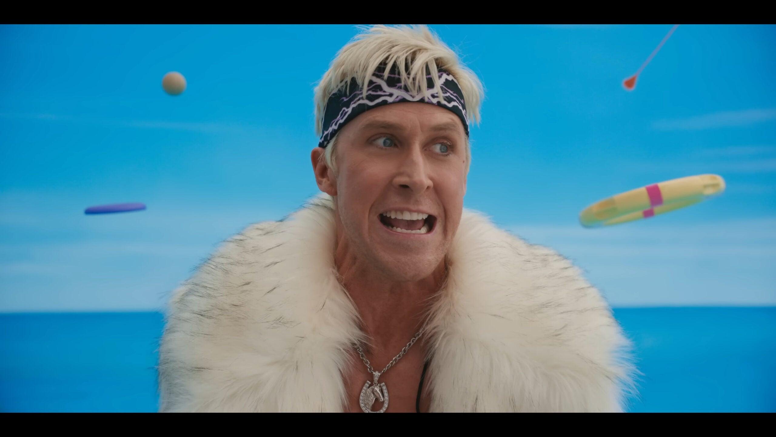 Ken (Ryan Gosling) rallies his troops in Barbie (2023), Warner Bros. Pictures