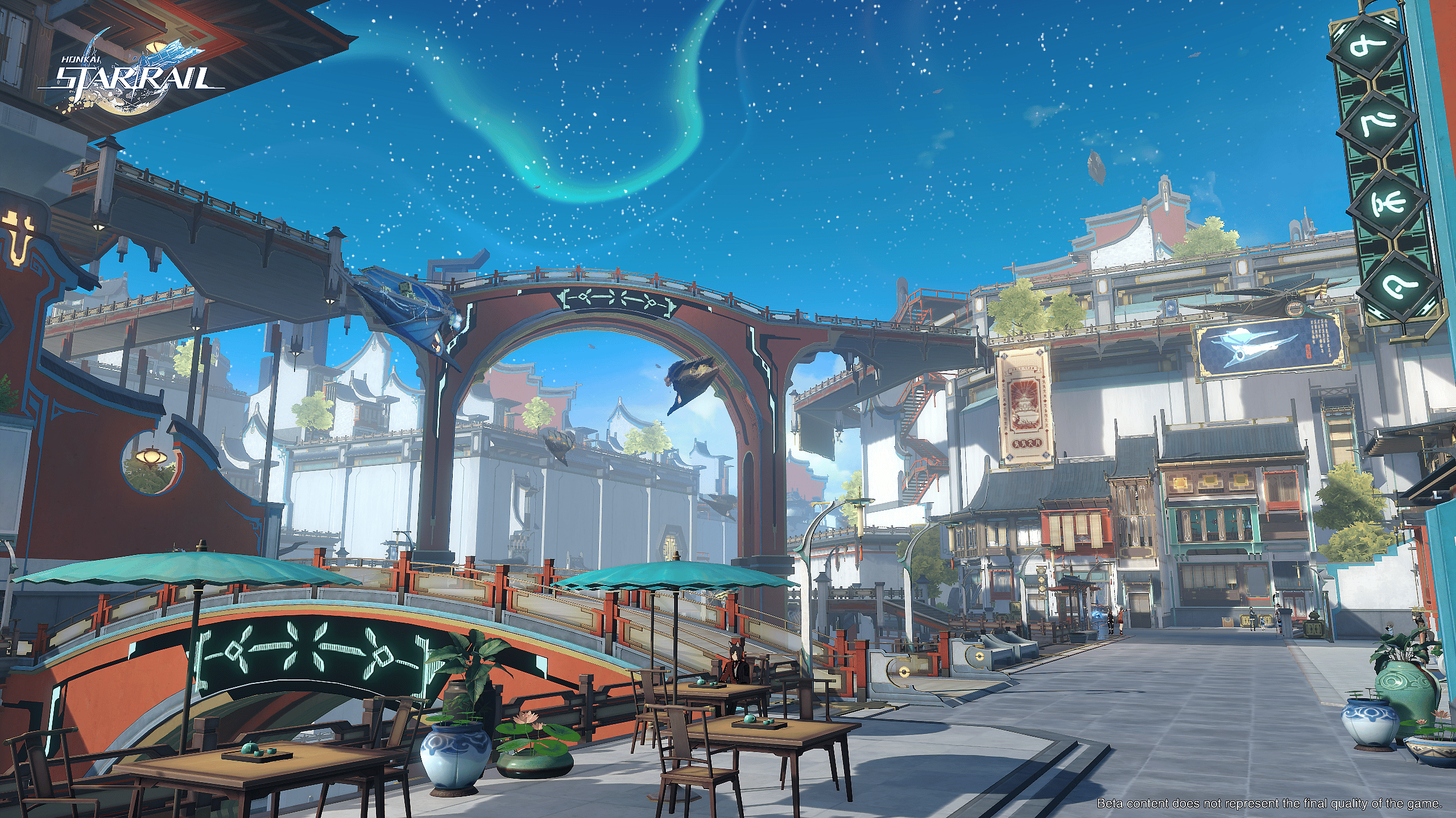 The Cloudford marketplace aboard the Xianzhou Loufu via Honkai: Star Rail (2023), HoYoverse