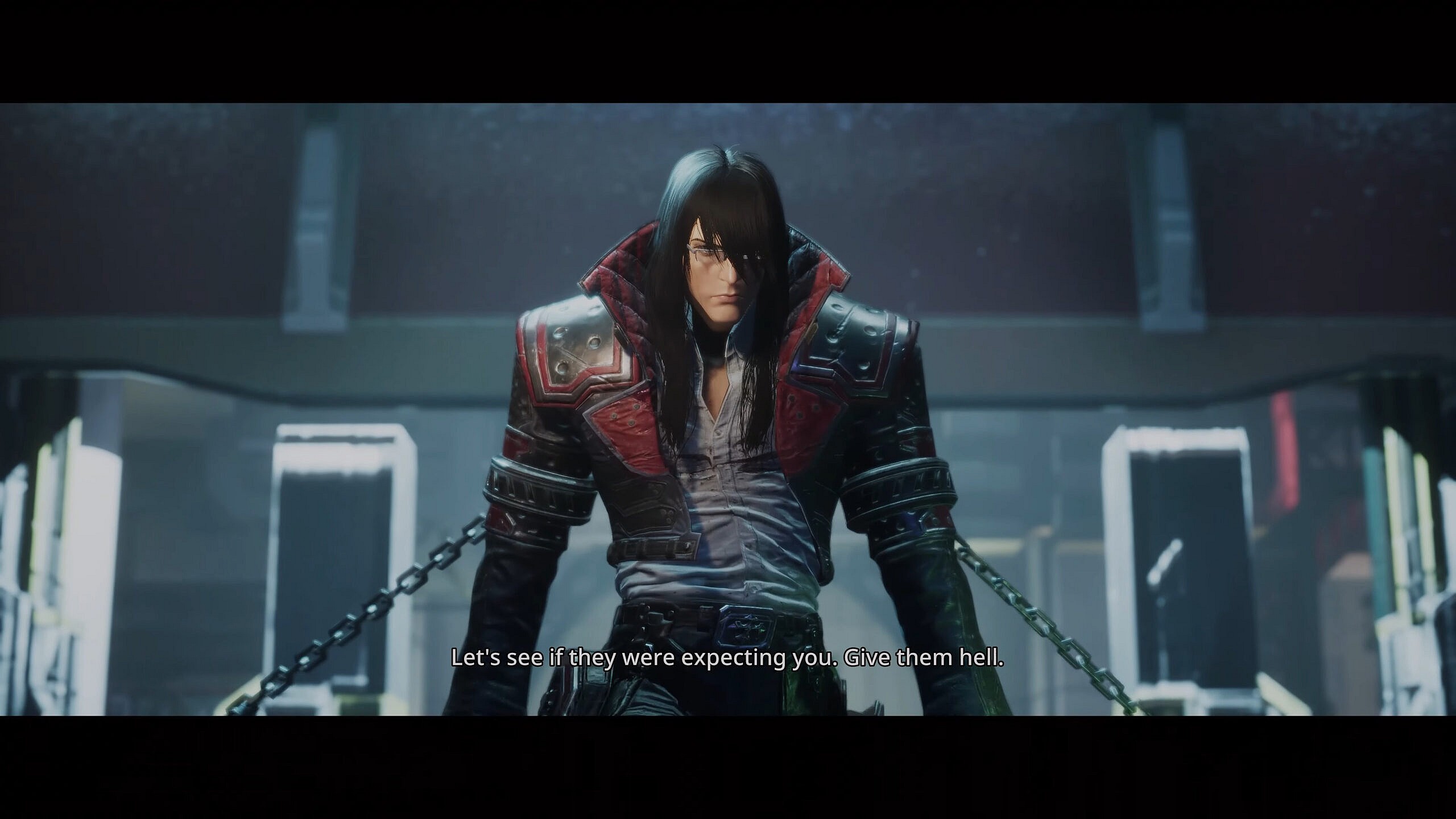 Grave arrives at the train station in 'Gungrave: G.O.R.E' (2022), Prime Matter via Xbox