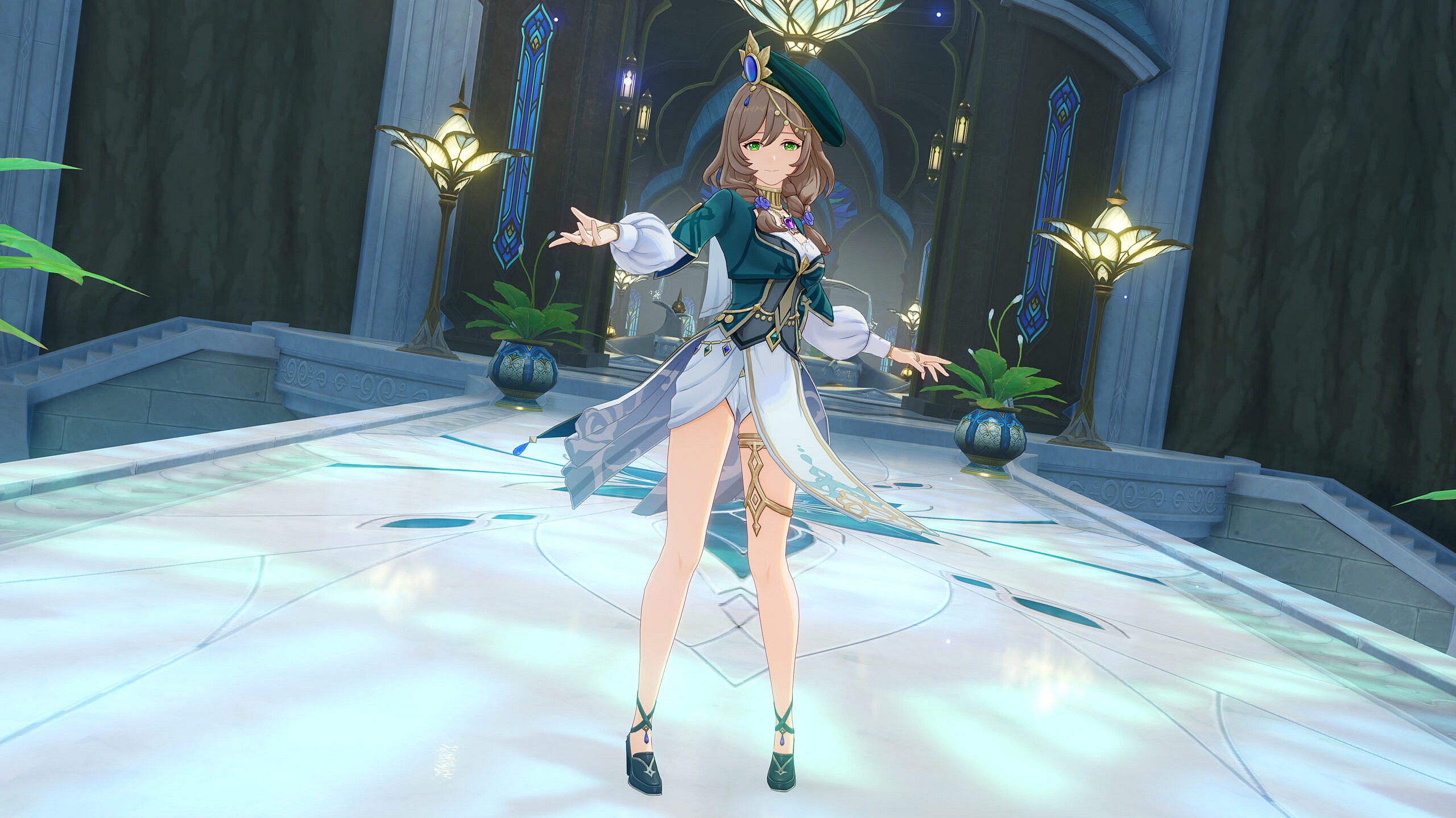 Kamisato Ayaka shows off her Teyvat Style outfit via Genshin Impact (2020), miHoYo