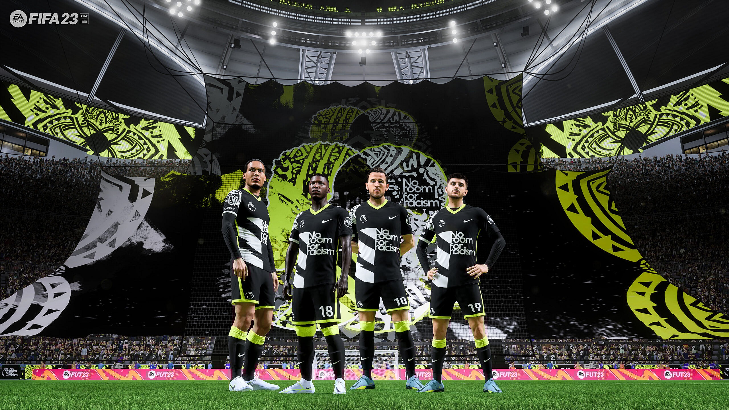 British players from the Premier League wear their No Room For Racism kits via FIFA 23 (2022), EA Sports