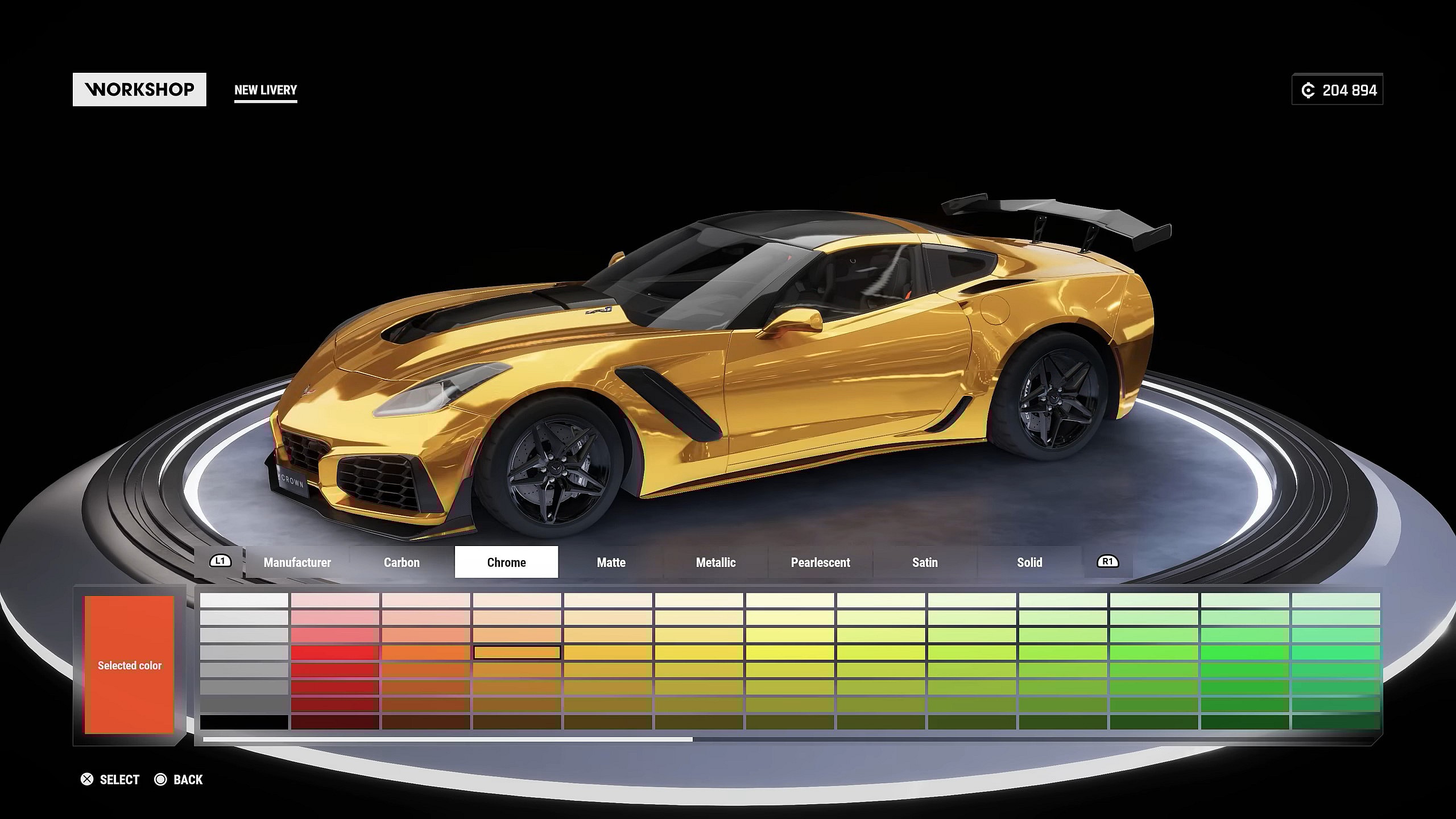 A player customizes their C orvette ZR1 in Test Drive Unlimited Solar Crown (2024), Nacon