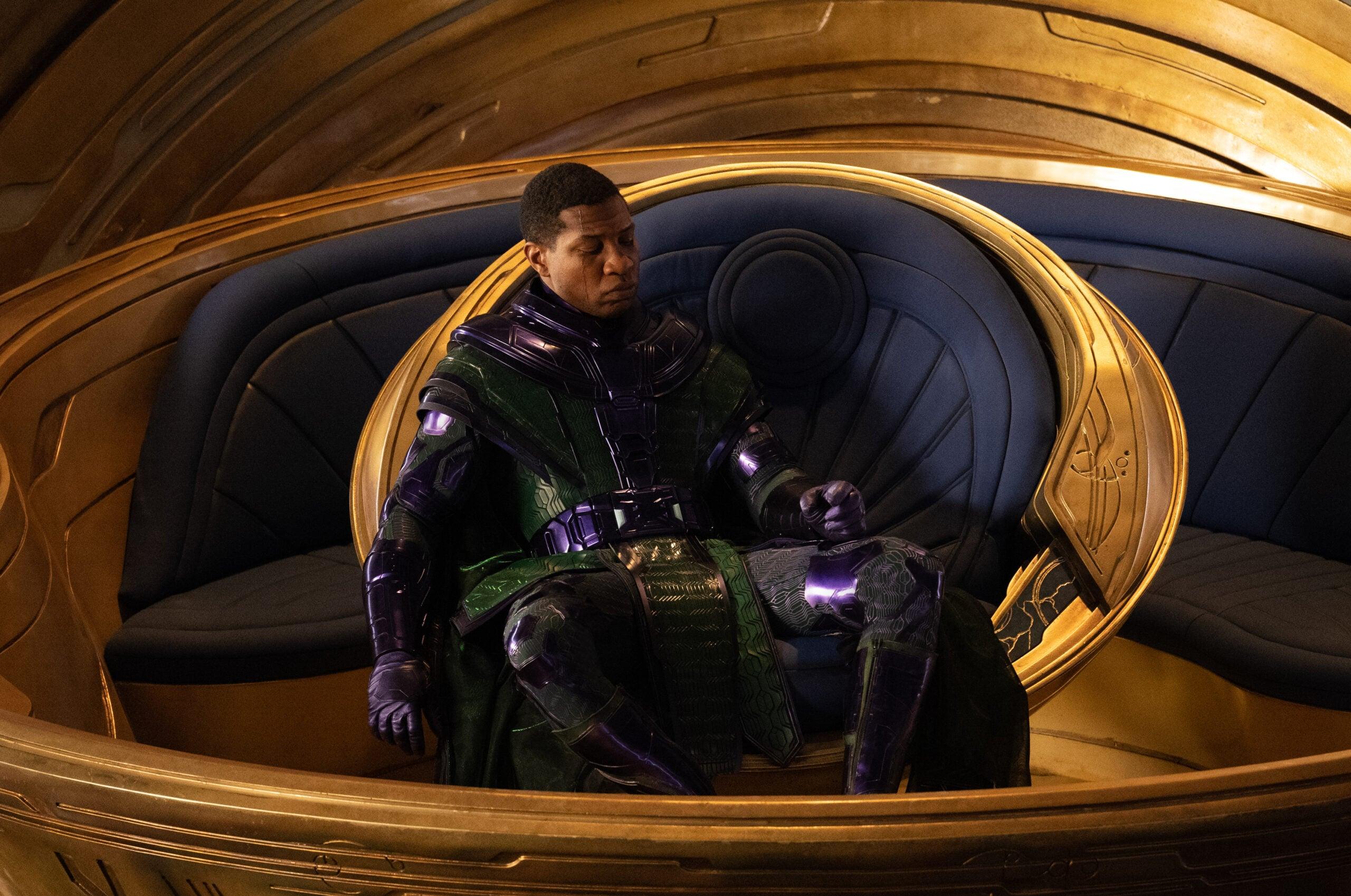 Jonathan Majors as Kang The Conqueror in Marvel Studios' ANT-MAN AND THE WASP: QUANTUMANIA. Photo by Jay Maidment. © 2022 MARVEL.