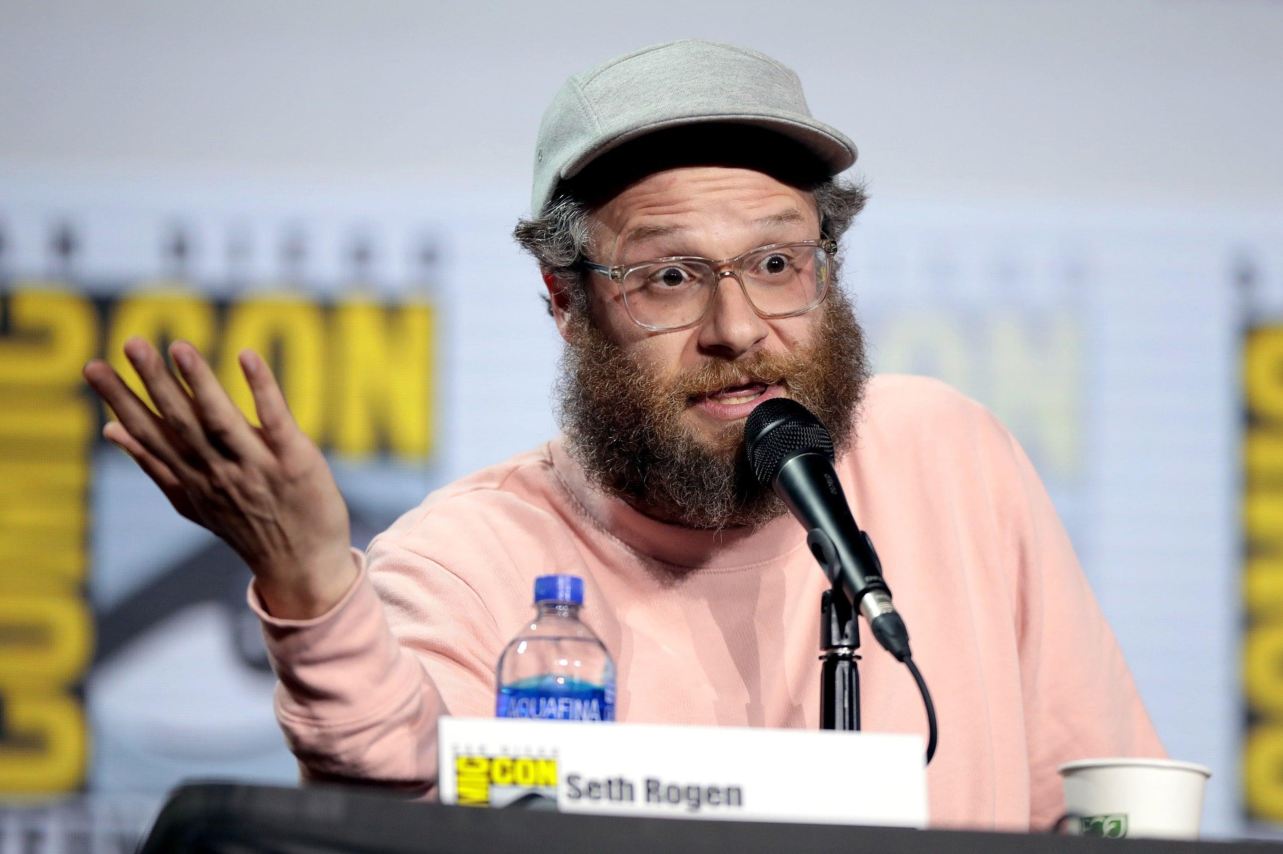 Seth Rogen speaking at the 2019 San Diego Comic Con International, for "Preacher", at the San Diego Convention Center in San Diego, California.Photo Credit: Gage Skidmore