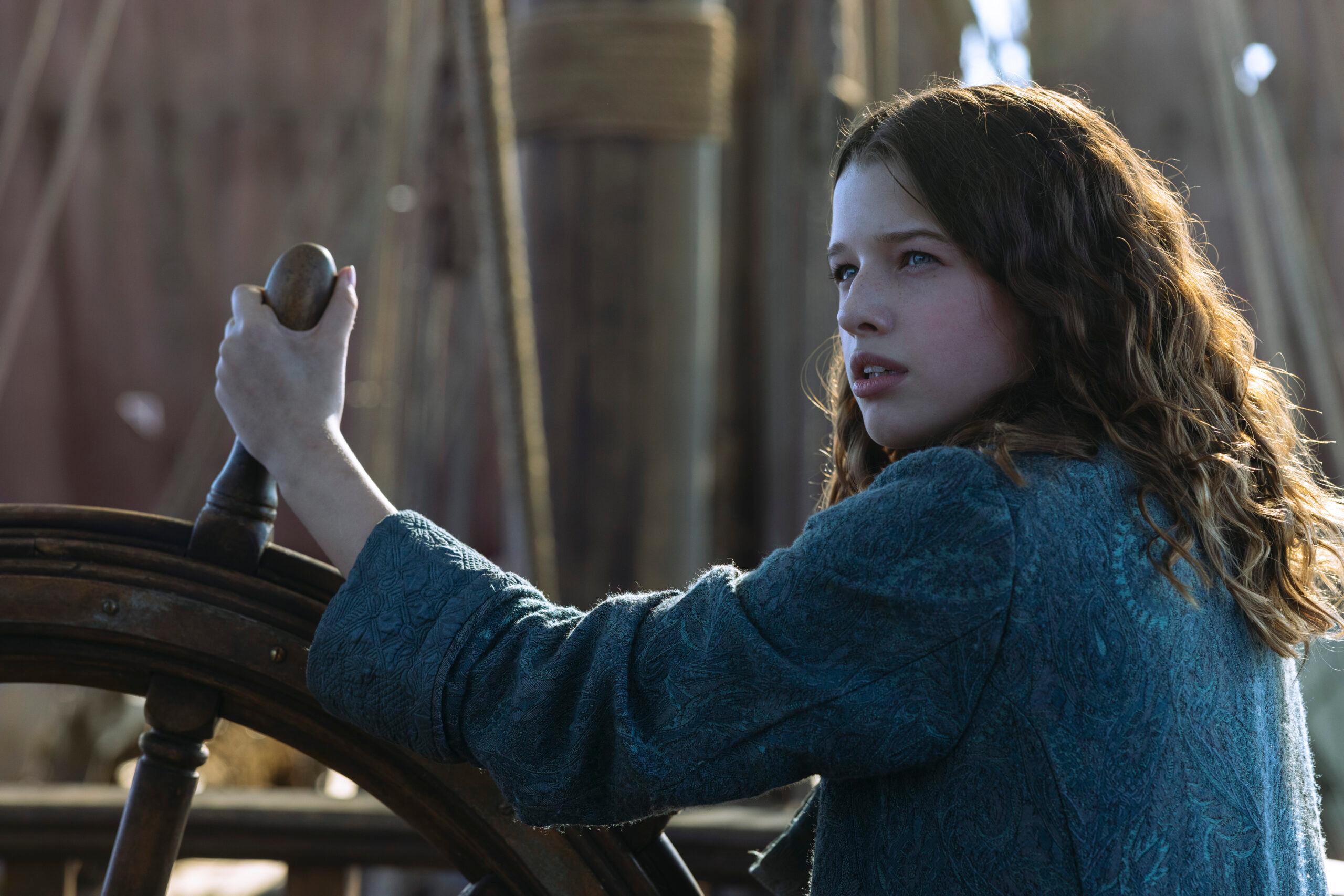 Ever Anderson as Wendy in Disney's live-action PETER PAN & WENDY, exclusively on Disney+. Photo by Eric Zachanowich. © 2023 Disney Enterprises, Inc. All Rights Reserved.