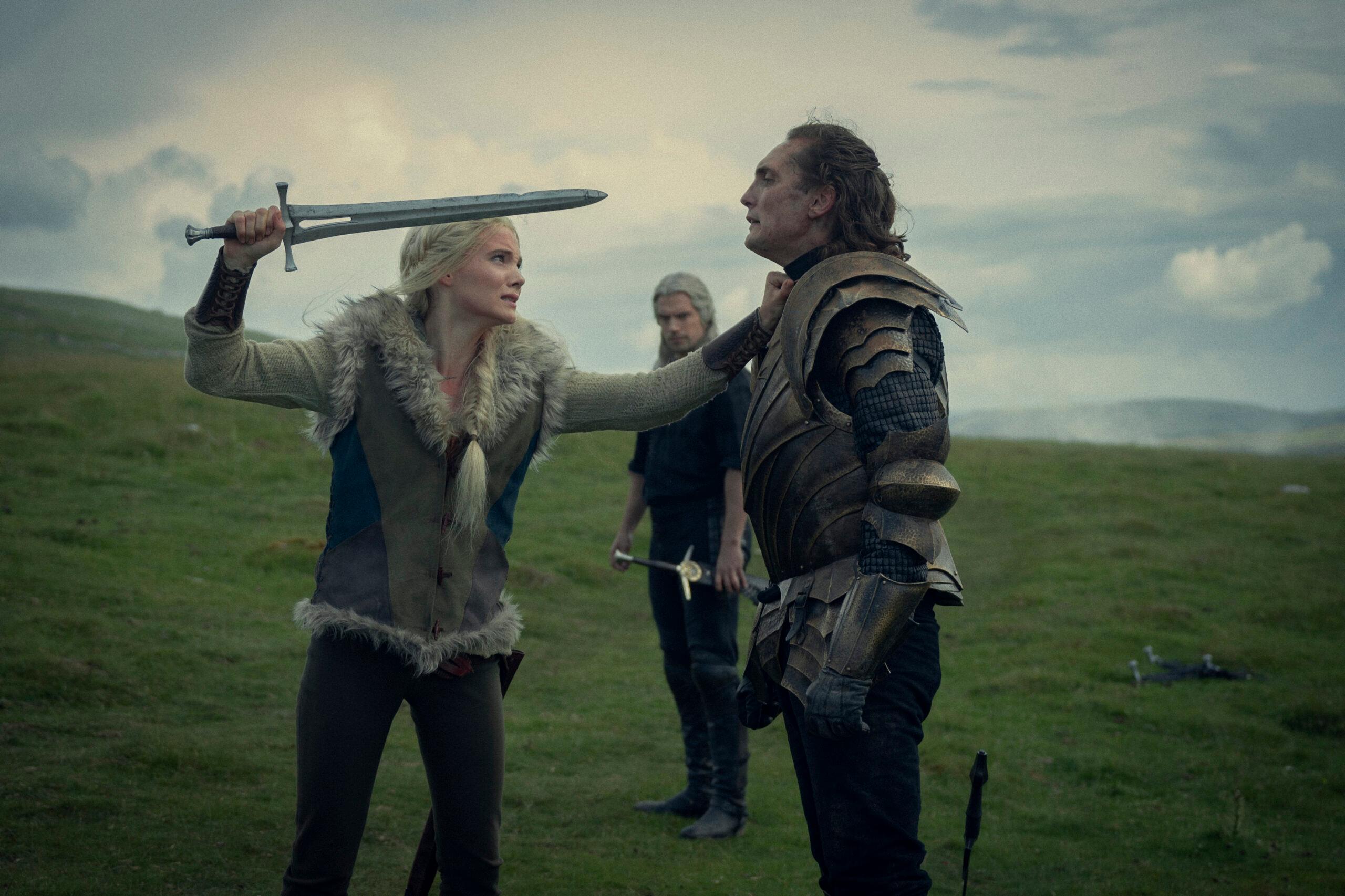 Ciri (Freya Allan) has words for Cahir (Eamon Farren) in The Witcher Season 3 Episode 6 "Everybody Has a Plan 'Til They Get Punched in the Face" (2023), Netflix