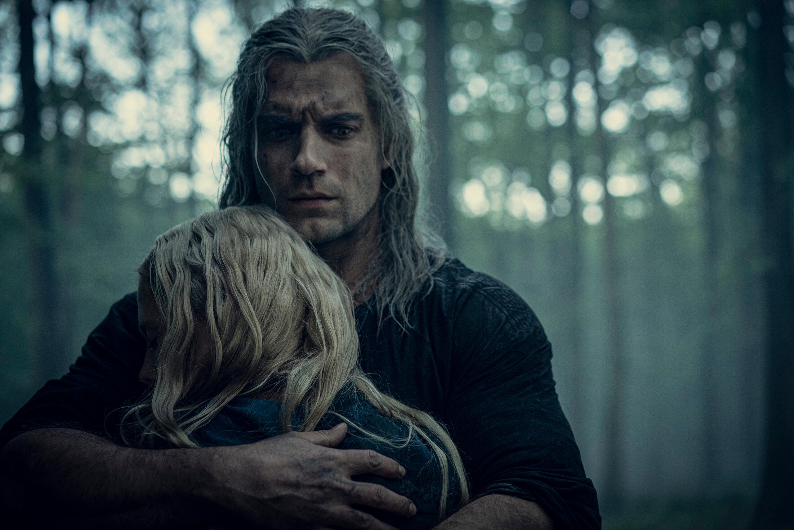 Geralt (Henry Cavill) consoles Ciri (Freya Allan) in The Witcher Season 1 Episode 8 “Much More” (2019) via Netflix