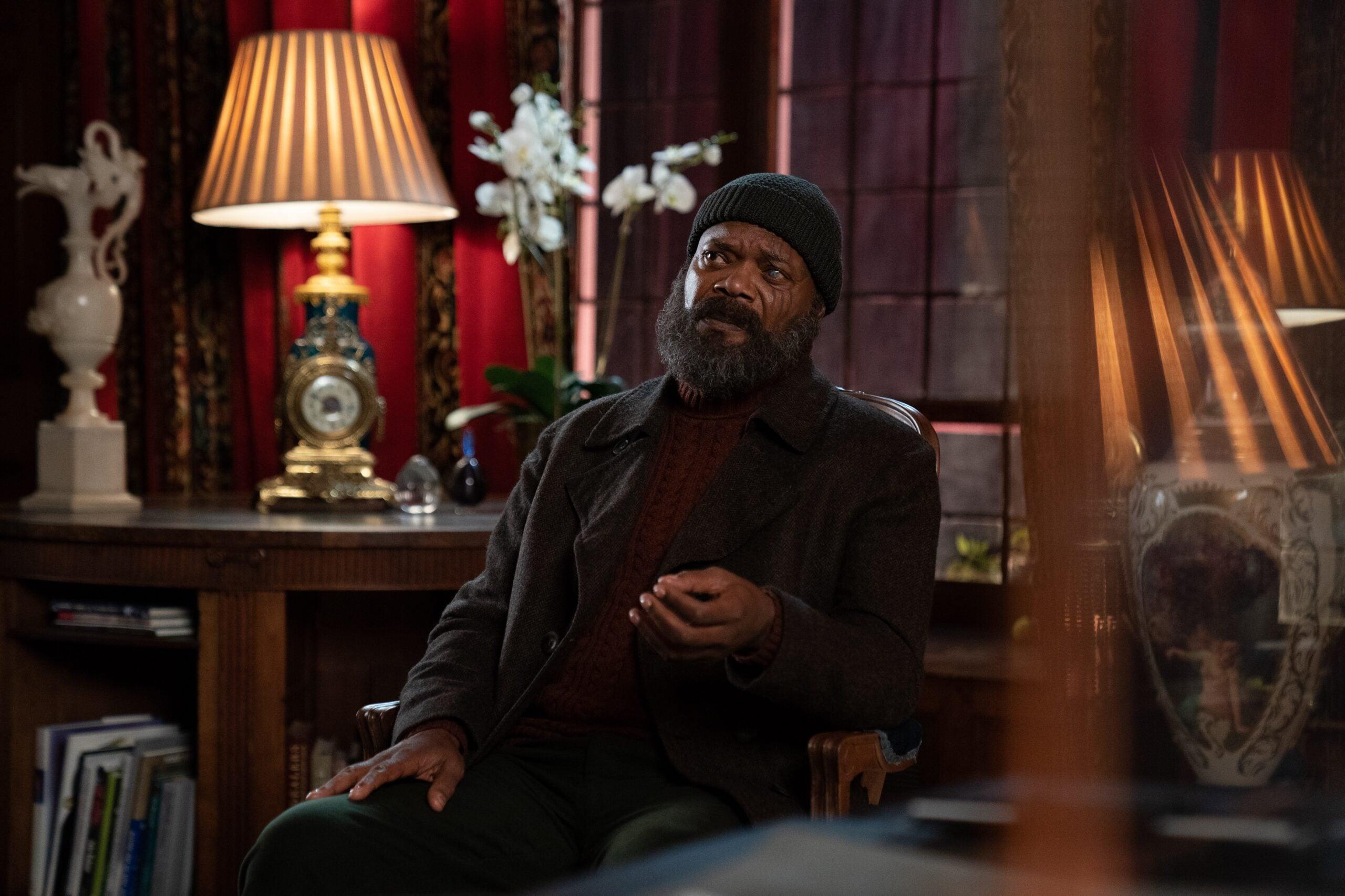 Samuel L. Jackson as Nick Fury in Marvel Studios' SECRET INVASION, exclusively on Disney+. Photo by Gareth Gatrell. © 2023 MARVEL.